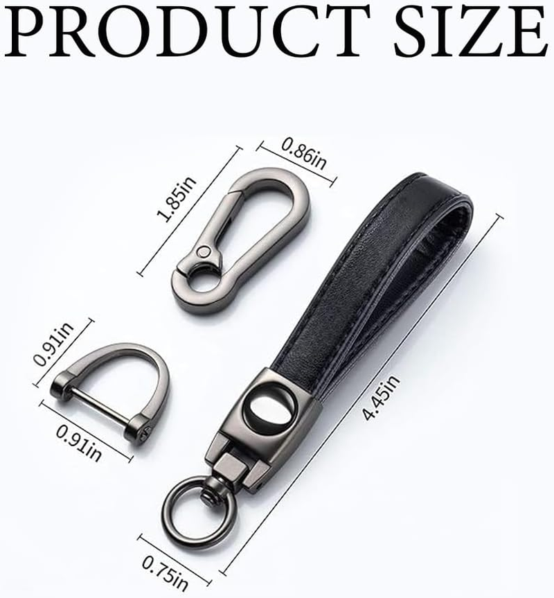 1 PCS Leather Car Keychain - Premium Keyring Compatible with Car Keychains,360 Degree Rotatable with Anti-Lost D-Ring,Screwdriver,Universal Key Chains for Key Fobs for Men and Women image number 5
