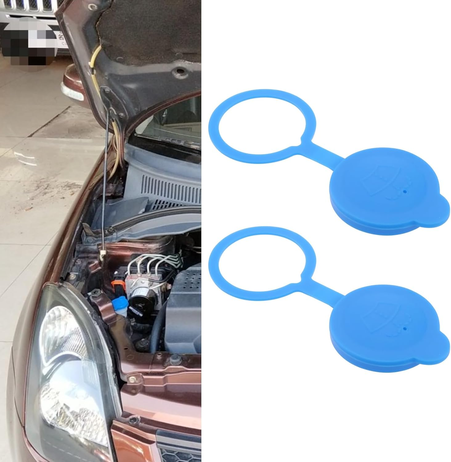 2Pcs Windshield Washer Bottle Cap for Car Front Windshield Spray Cleaning Cap Replacement Part Washer Bottle Cap 38451-77J00 Compatible with Suzuki Swift SX4 MK1, Blue