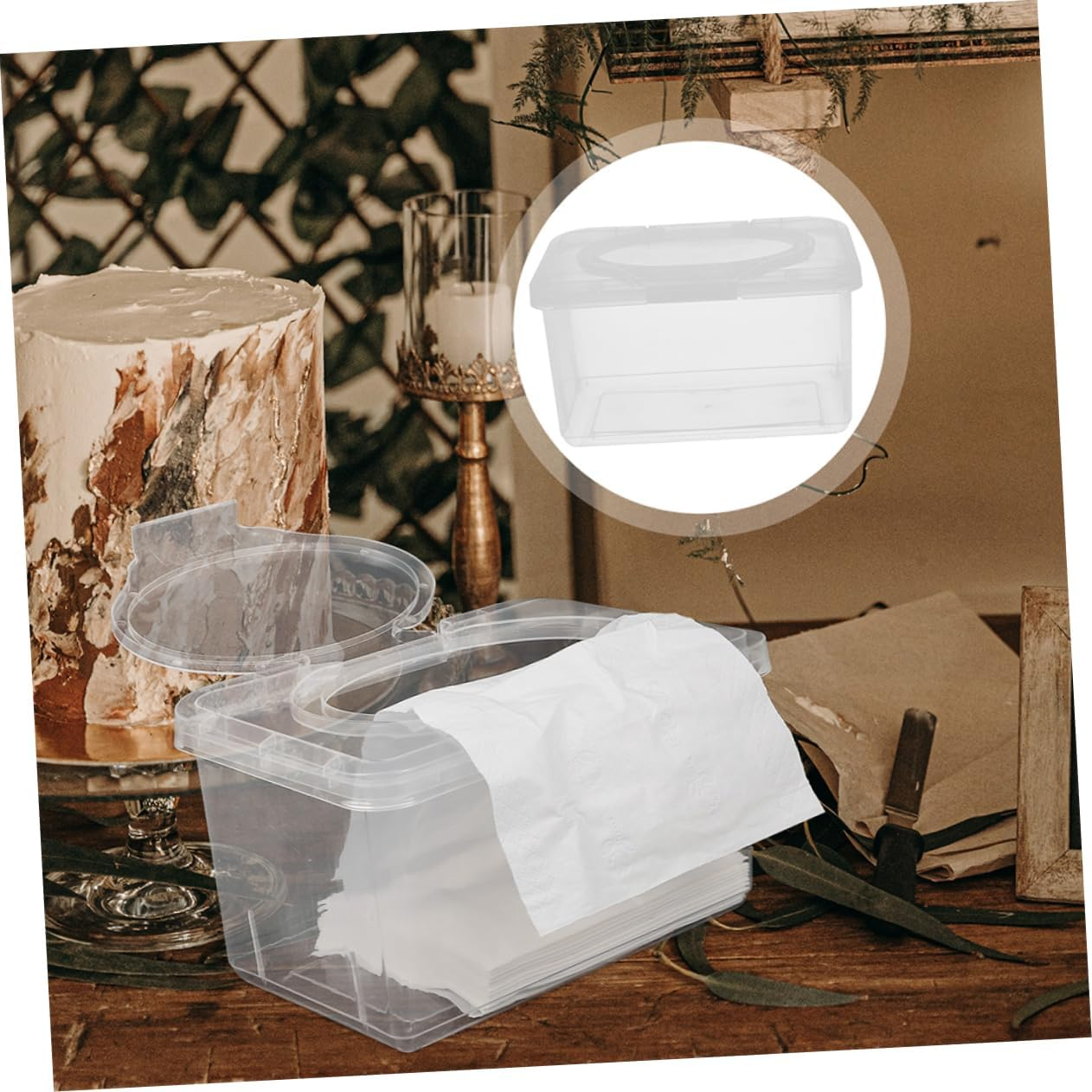 Ibasenice 2Pcs Cleansing Tissue Box Wipe Container Dispenser Reusable Wipes Container Cover for Bathroom Nursery Household image number 1