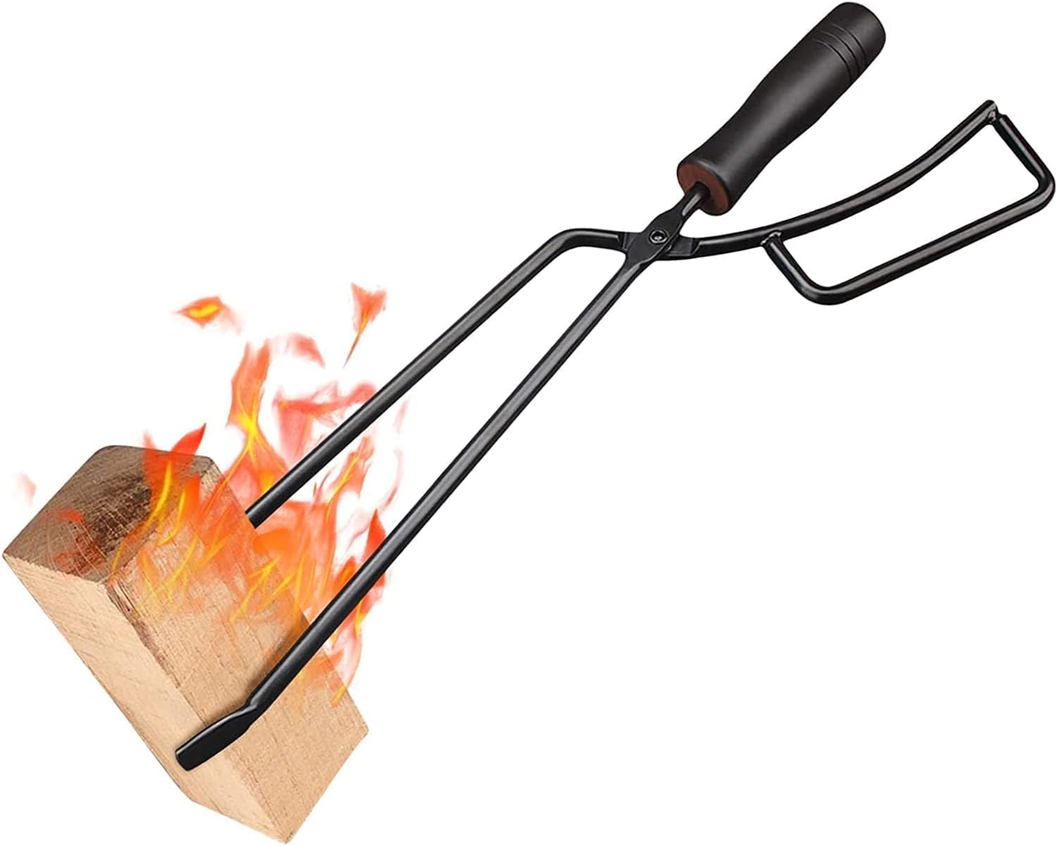 Pacify Fireplace Tongs Log Grabber Heavy Duty Fireplace Poker Firewood Tong Fire Pit Tools for Indoor Outdoor Campfire Charcoal Barbecue Tool image number 2