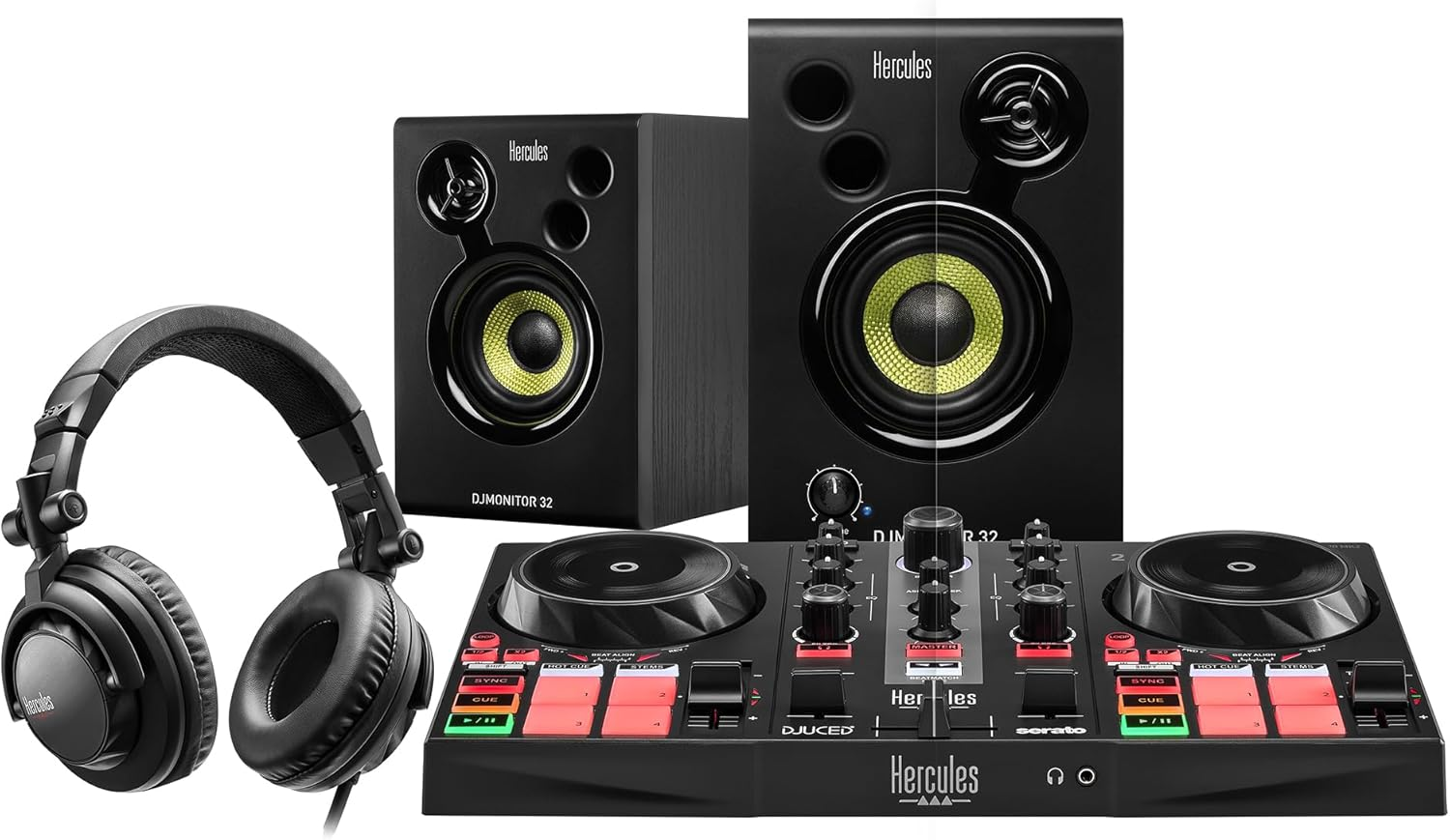 Hercules Djlearning Kit MK II Including the DJ Inpulse 200 MK II Controller, HD45 Headphones and DJ Monitor 32 Speakers image number 4
