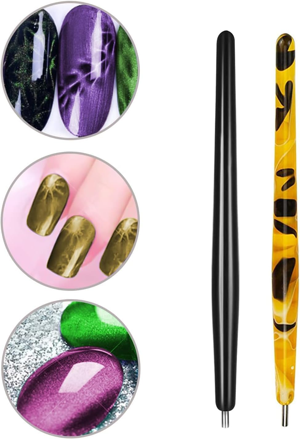 15Pcs Cat Eye Magnetic Nail Polish Kit,Nail Magnets Cateye for Nails Art, Double-Head Nail Magnetic Cat Eye Gel Nail Polish Magnet Wand Strong Suction Board Nail Manicure Tool Set for Nail DIY Salons. image number 1