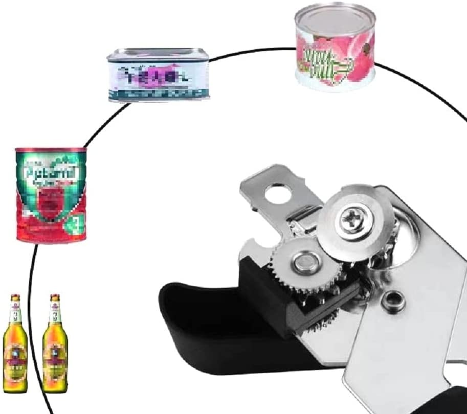 HIGHROCK Multi-Function Opener Kitchen Can Opener, Jar Opener & Tin Opener, Manual Can Opener, Portable Can Opener (Black) image number 3