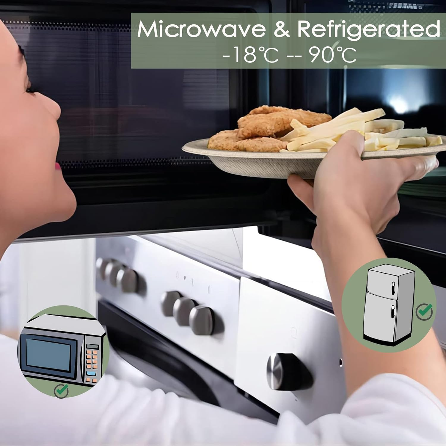 100% Compostable Paper Plates, 150-Pack Heavy Duty Disposable Plates 9 Inch Plates - Eco-Friendly, Biodegradable Paper Fiber, Natural Unbleached Brown 9" Dinner Paper Plate Disposable (150) image number 6