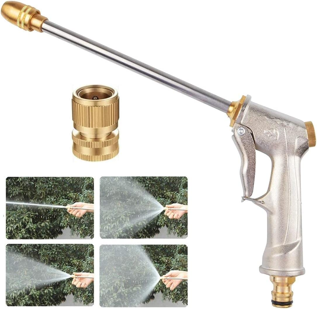 Garden Hose Nozzle,High Pressure Water Hose Nozzle Sprayer, 3/4 Extra-Strong Solid Brass Connectors for Garden Hose, for Watering Plants,Lawn& Garden,Washing Cars,Cleaning,Showering Pets & Outdoor Fun image number 3