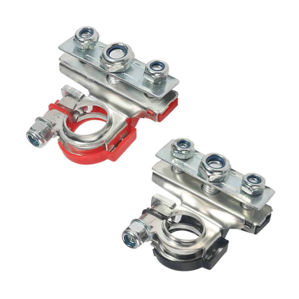 2 Pack 12V Automotive Top Post Battery Wire Cable Terminals Clamp Connectors Kit, Car 3 Way Battery Terminals, Positive and Negative, Applicable in Car, Boat, Van and More image number 2