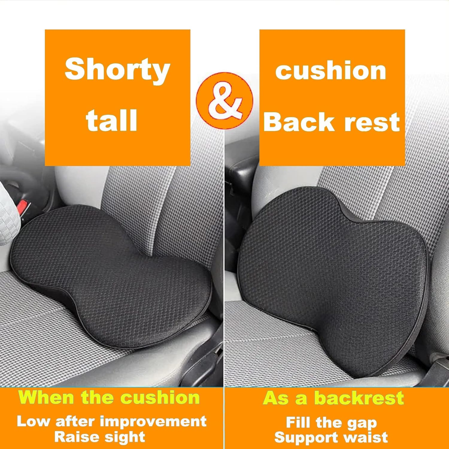 Car Seat Cushion, Memory Foam Auto Wedge Seat Pad, Comfort Low Back and Tailbone Sciatica Pain Relief Driving Pillow, Breathable Non Slip Orthopedic Support Pad, Road Trip Essential image number 1