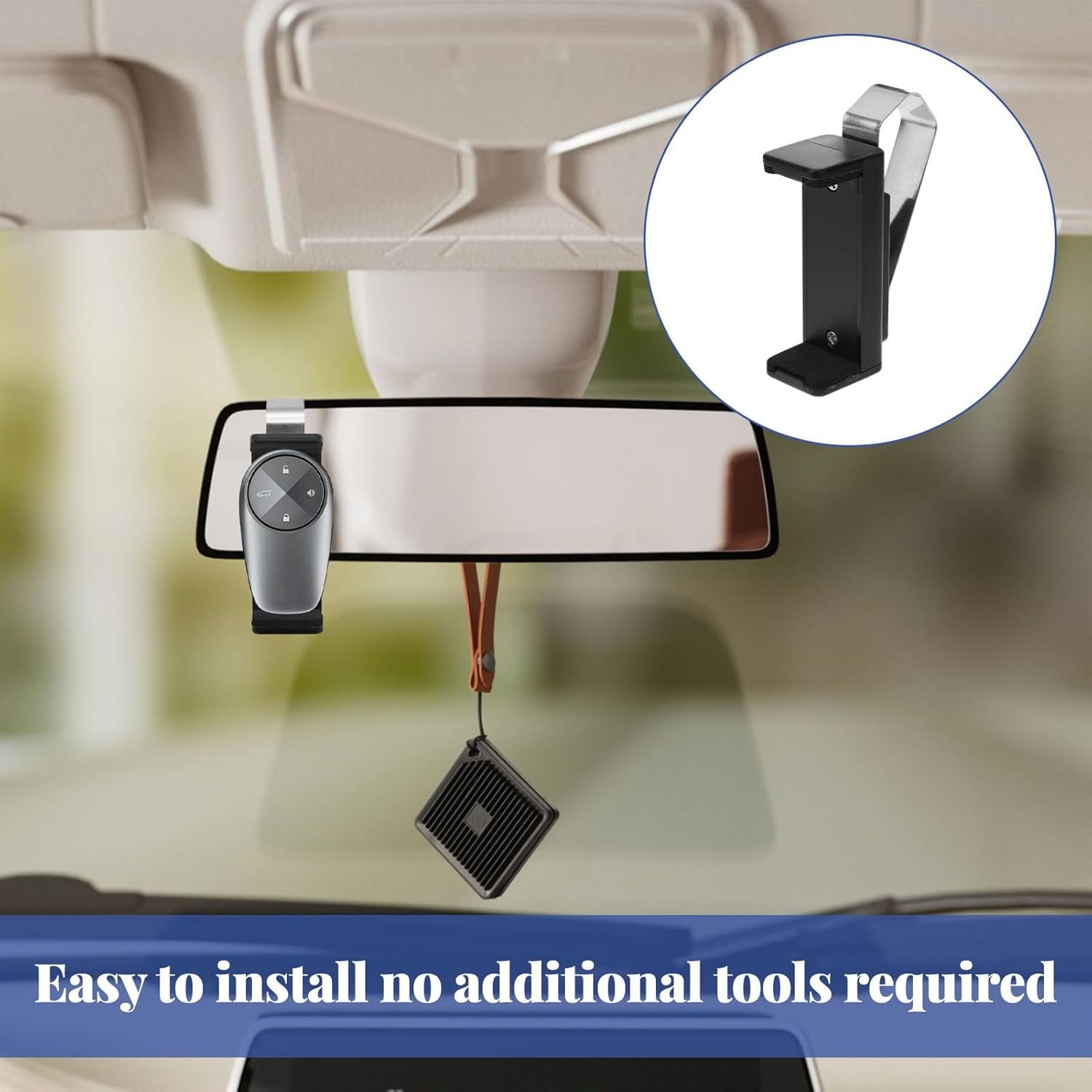 Universal Garage Remote Visor Clips, 2Pcs Car Visor Garage Remote Control, Adjustable 4.5-6.7Cm Holder, Universal Car Garage Remote Visor Clip(Not Include Both Remotes and Batteries) image number 1