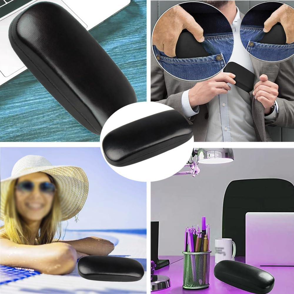 Changyeah Hard Shell Sunglasses Case,2 PCS Classic Large Glasses Case for Women Men,Sunglass Eyeglasses,Hard Shell Aluminum Light Nearsighted Spectacle Glasses Case Box(Black) image number 1