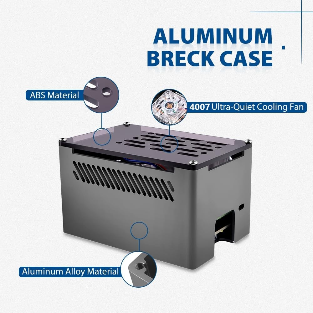 Geeekpi Raspberry Pi 4 Aluminium NAS Case with ICE Tower Cooler and M.2 SATA SSD Adapter Board