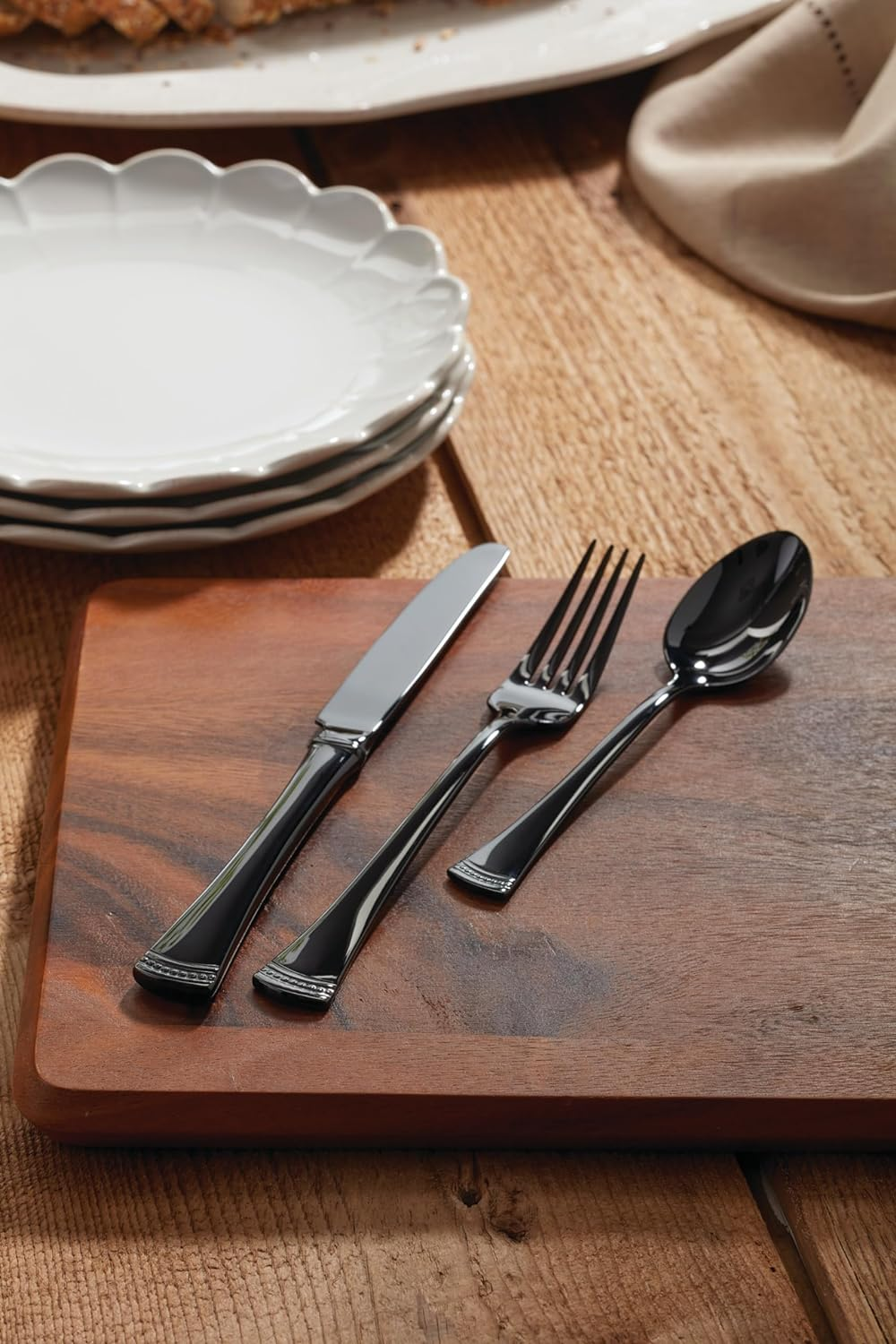 Lenox Black Portola 20-Piece Mirror Flatware Set, 3.30 image number 3