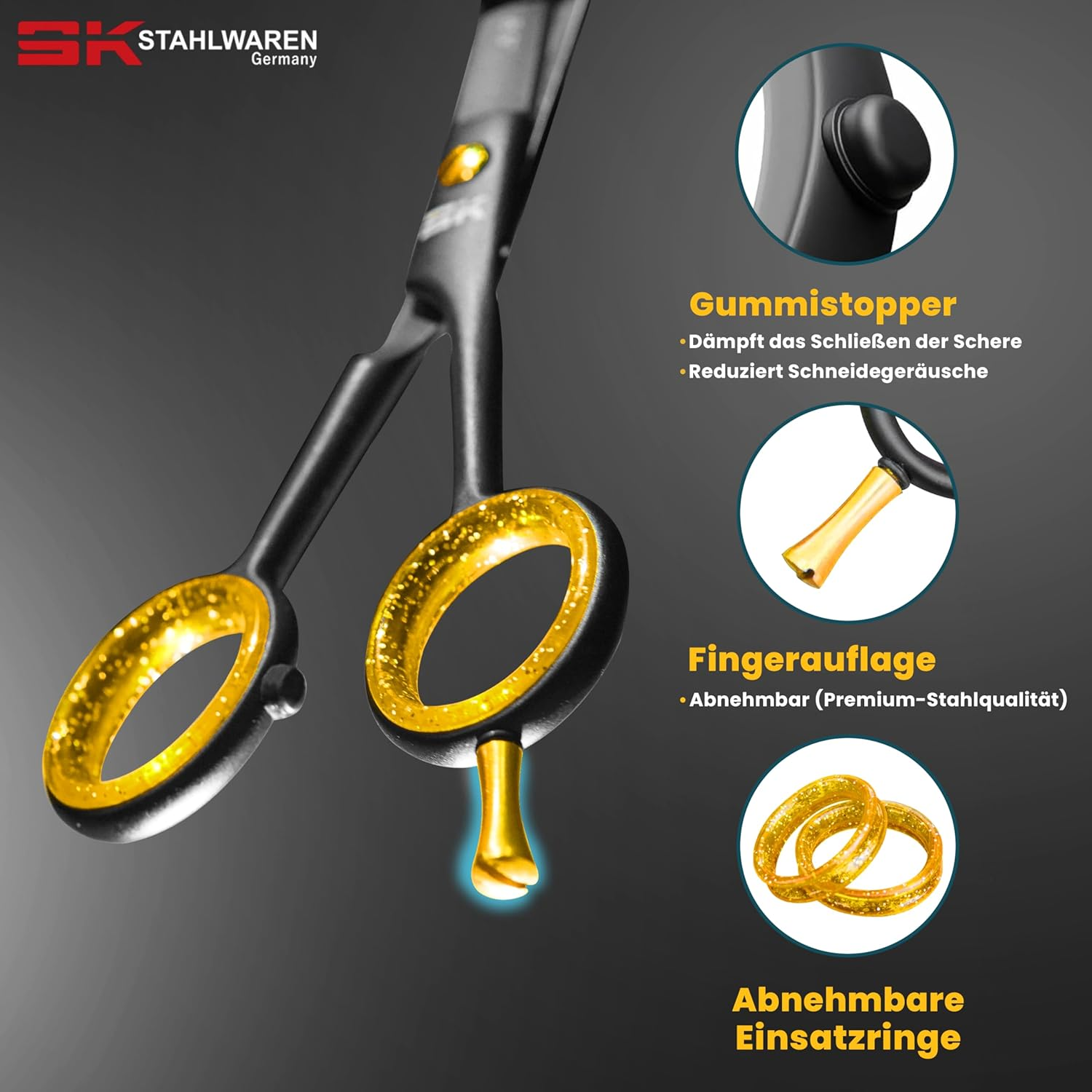 SK STAHLWAREN Hair Scissors 6.5 Inch Premium Rustproof Micro-Toothed Hairdressing Scissors Hair Cutting Scissors for Women, Men and Children for Strong and Fine Hair image number 6