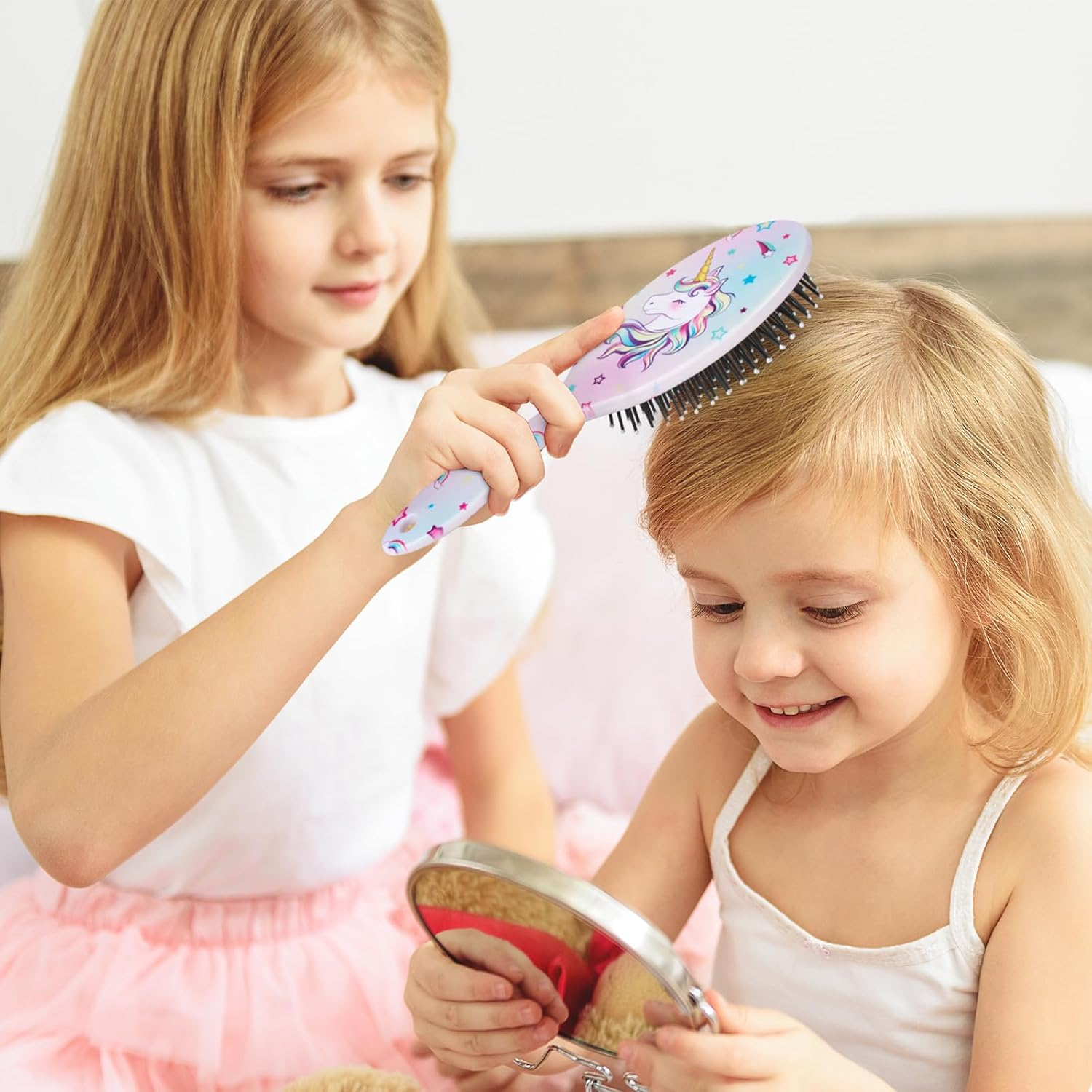 Unicorn Hair Brush for Toddlers - Suitable for Dry & Wet, Curly, Thick & All Hair Types, Perfect for Girls and Kids - Light Purple Unicorn image number 6