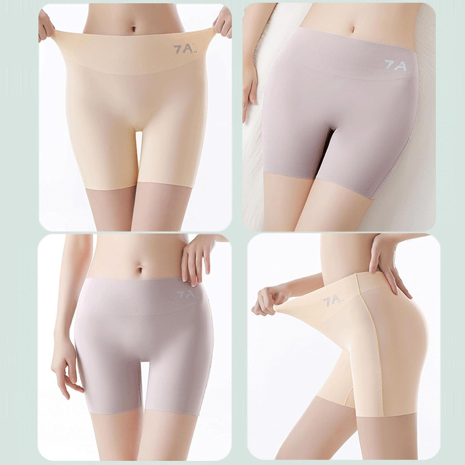 Women High-Waist Ice Silk Underwear with Tummy-Control Hip-Lifting,Ropa Interior De Seda Helada Cintura Alta Mujer 7A