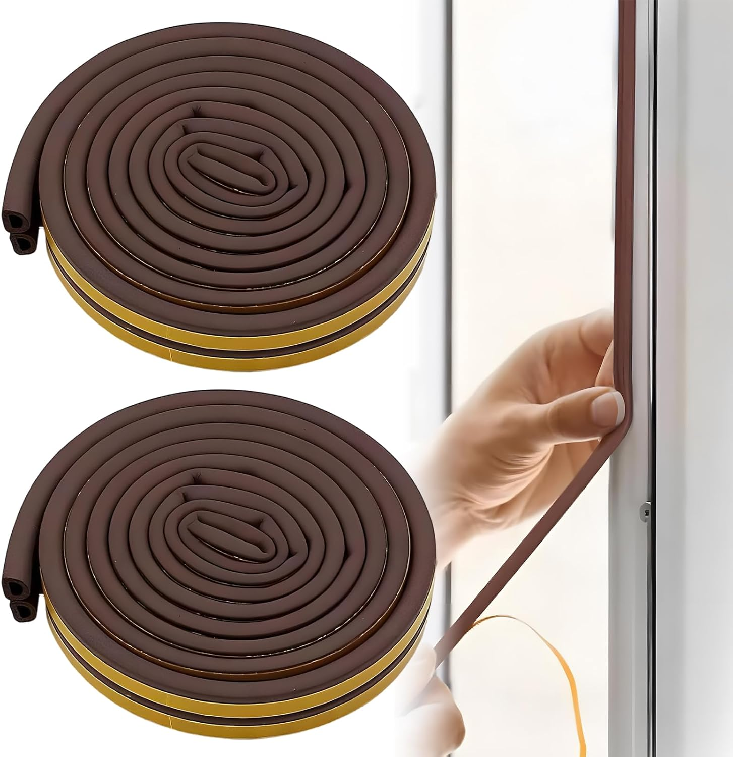 2 Pack Door Seal Strip, 20M Foam Tape for Weather Stripping Door Seal and Window Insulation, Self-Adhesive Door Gap Blocker for Home Improvement image number 2