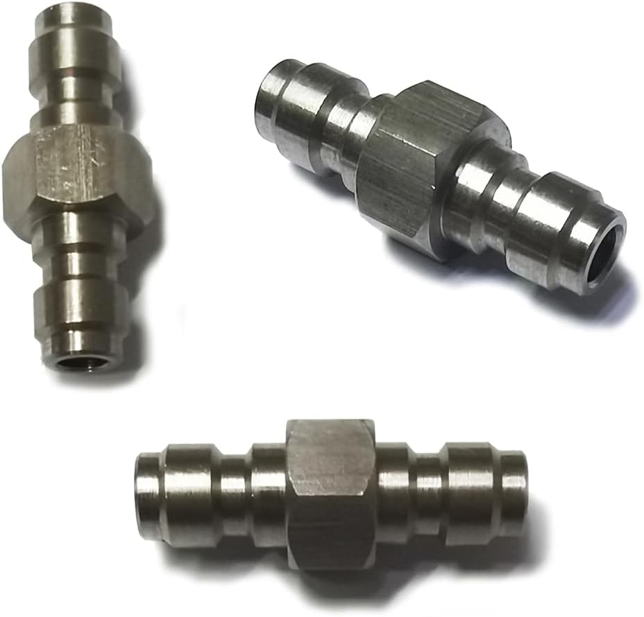 Recdec 2 Pack Garden Hose Quick Connector Coupler Extender Plug Adapter Male to Male 8Mm Adaptor for GHT Quick Connect Fittings Water Pipe Extension