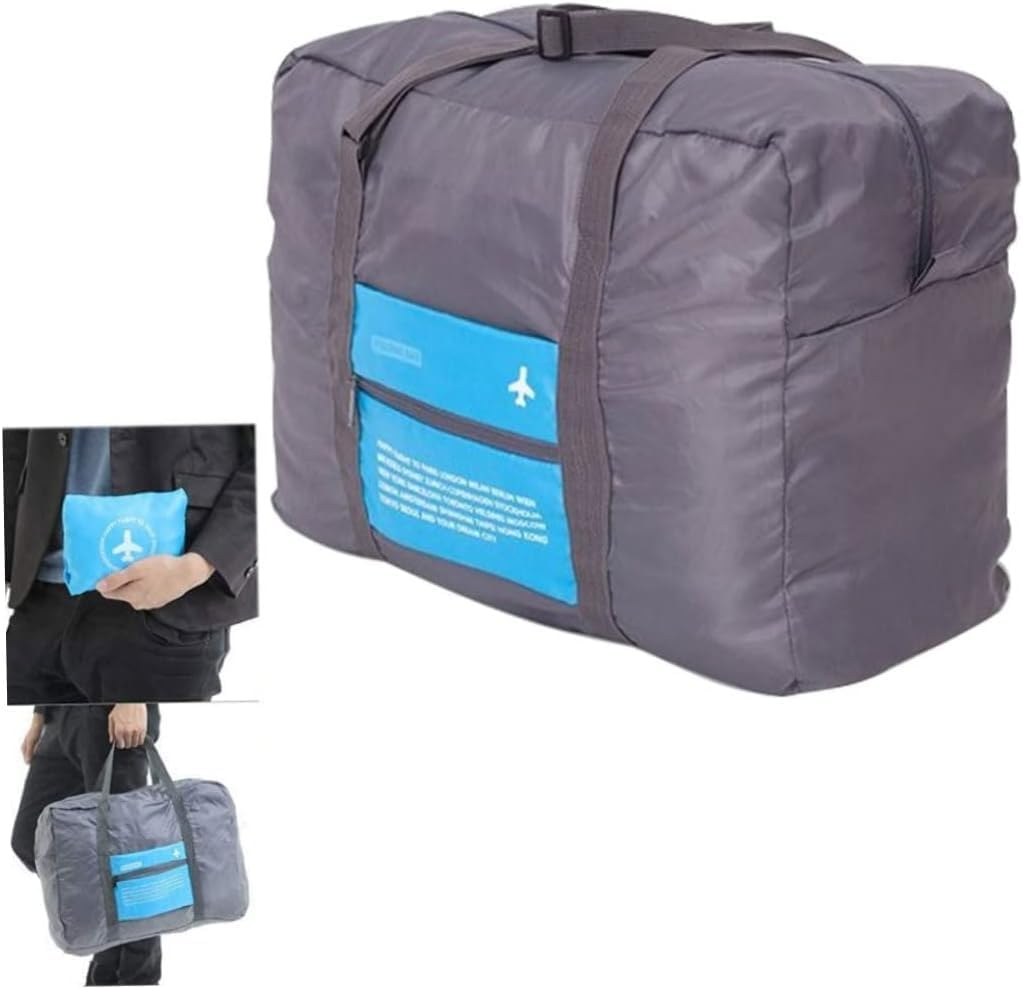 Foldable Travel Duffel Bag Waterproof Nylon Luggage Carry Pouch Lightweight Holiday Bag Rose Red Sports Duffels image number 6