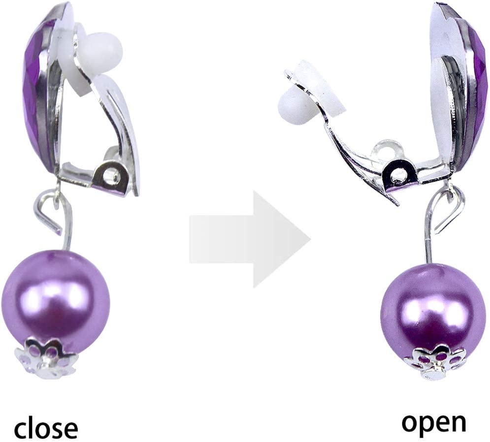 Clip Earrings Set for Children Girls, 7 Pairs Girls Game Earrings, Dress up Princess Jewellery Accessories for Birthday Party Gift Toy Packed in Transparent Boxes image number 2