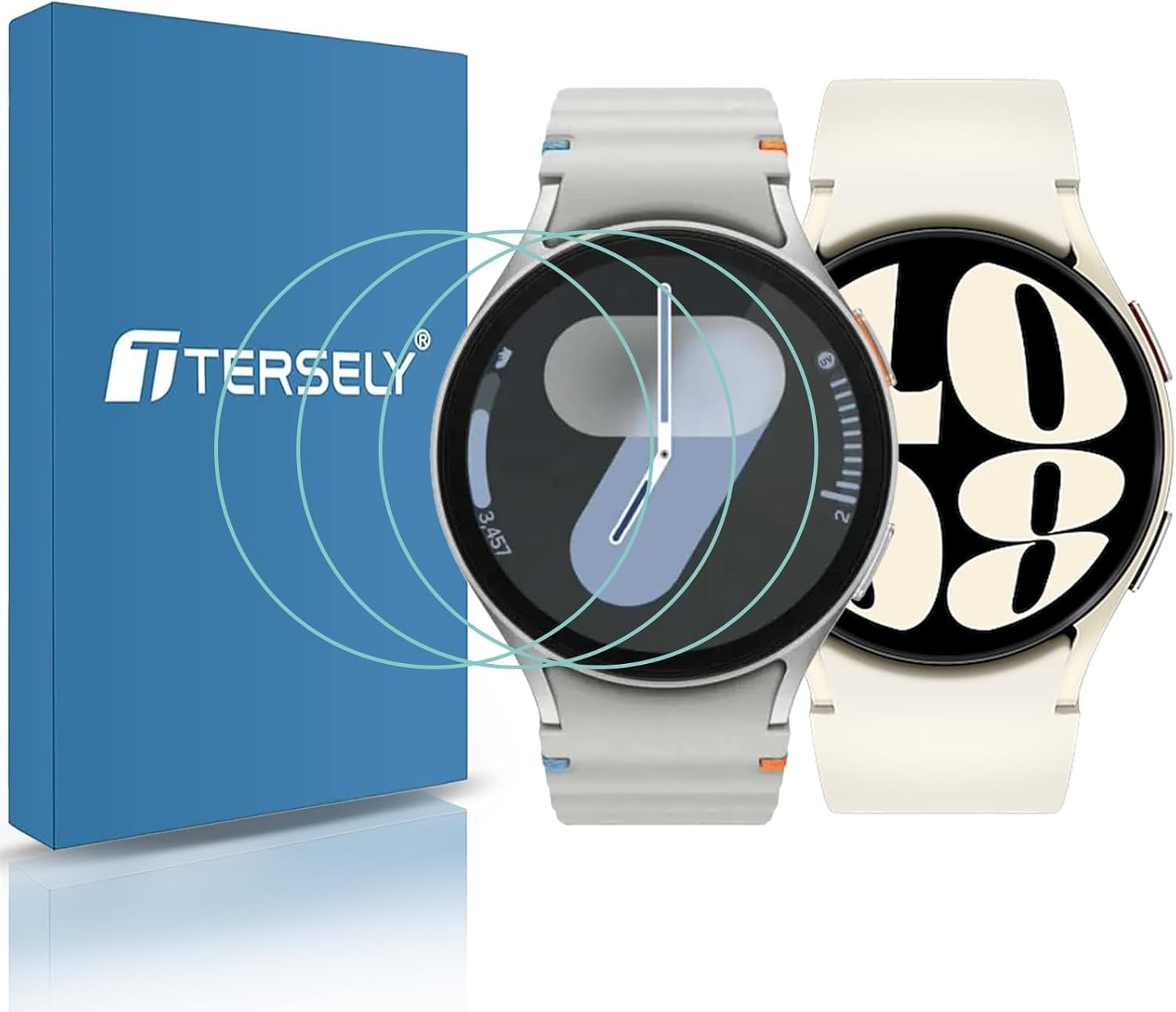 T Tersely (3 Pack) Screen Protector for Samsung Galaxy Watch 7/6/5/4 (44MM), 9H Hardness Tempered Glass Film Guard for Samsung Galaxy Watch image number 4