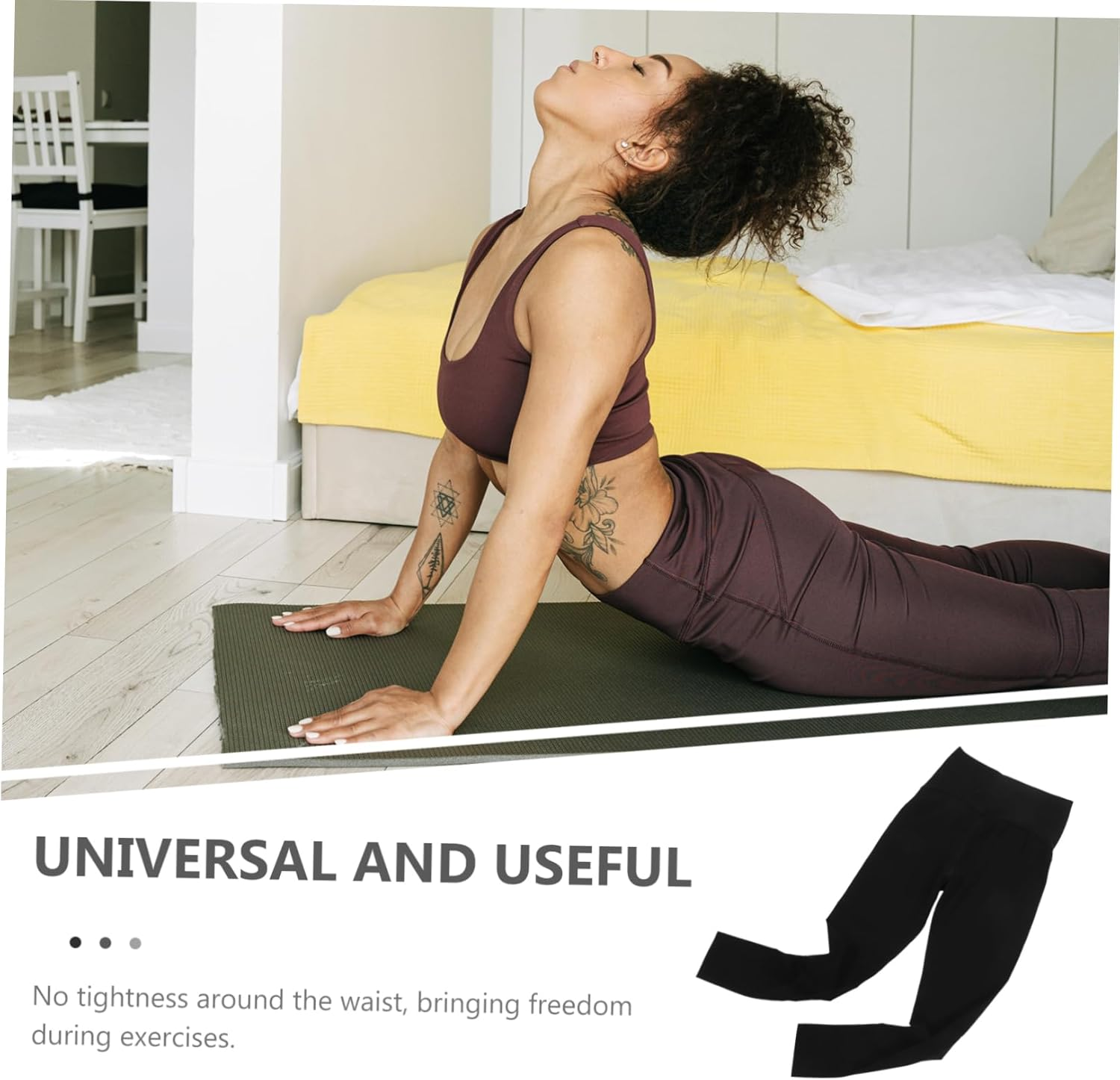 FOMIYES Maternity Leggings Women Yoga Pants for Pregnancy Workout Comfortable Waistband Support Pants Maternity Activewear Leggings Wide Leg for Women Black image number 2