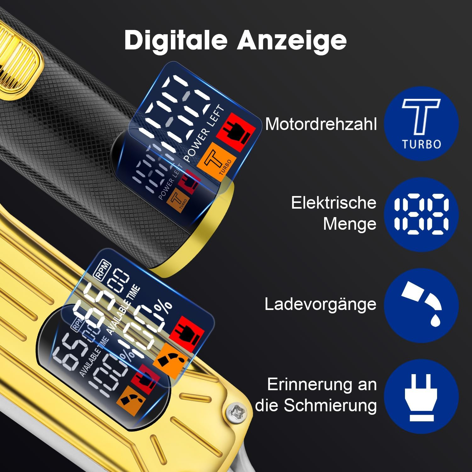 HIENA PRO Hair Trimmer Kit for Men, Hair Trimmer Kit, Beard Trimmer, Battery Hairdresser, Professional Hair Cutting Set, Beard Trimmer (Gold Black) image number 2