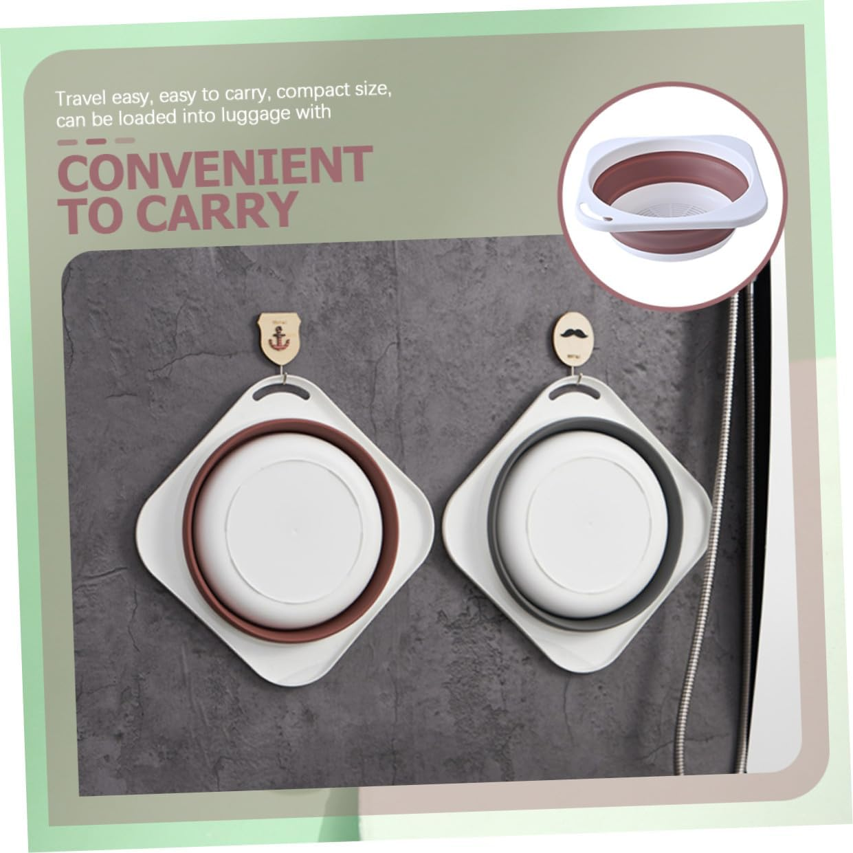 Foldable Washbasin Portable Hanging Foot Wash Basin Medium Pink Multipurpose Bathroom and Baby Bath Basin for Travel Laundry and Outdoor Use image number 2