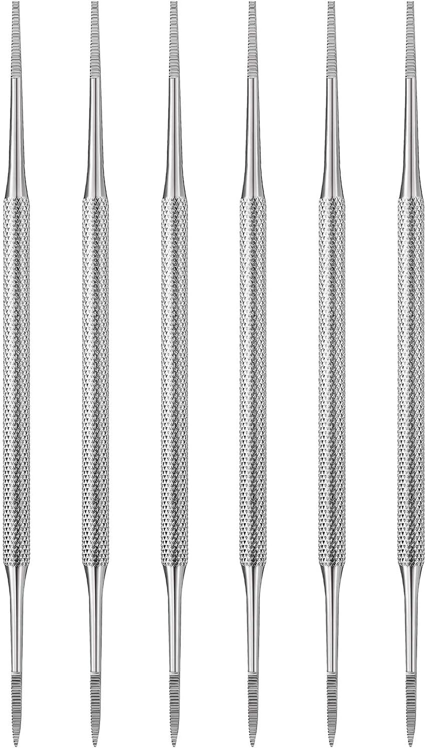 Mudder 6 Pack Ingrown Toenail Files Double Sided Toenail Lifters One Side Flat and One Side Curved Stainless Steel Manicure Treatment Removal Pedicure Tools for Feet under Nail Cleaner image number 3