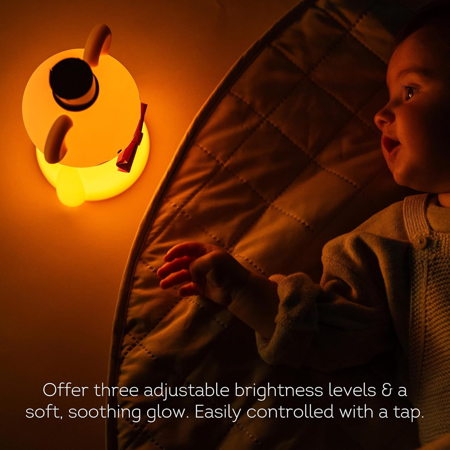 Taf Toys Little Bear Night Light for Kids &ndash; Adjustable Brightness with Timer, USB Rechargeable, Baby-Safe Silicone Lamp &ndash; Soft Glow Sleep Aid for Nursery, Toddler Room, Travel image number 4