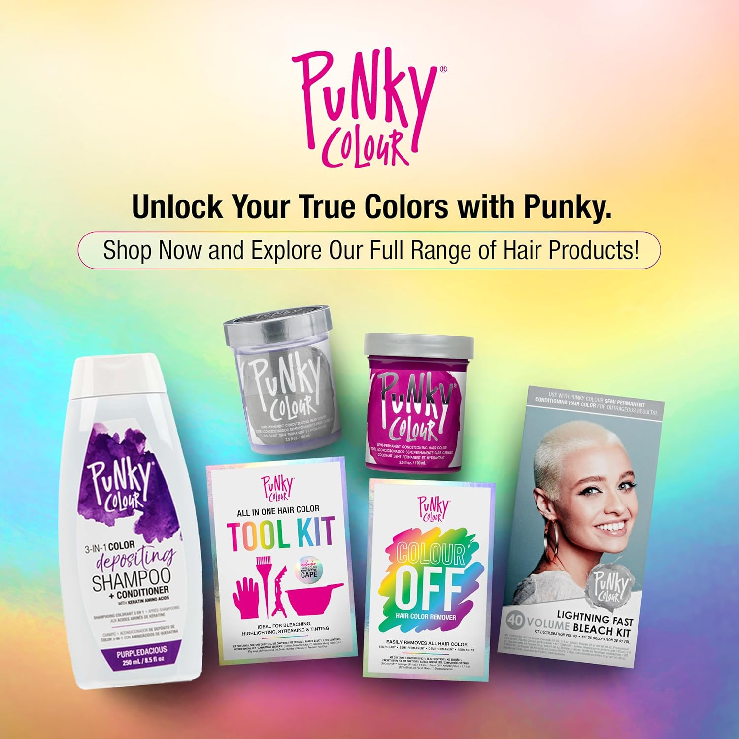 Punky Colour 3-In-1 Color Depositing Hair Cleanser & Conditioner, 8.5 Fl Oz. (Purpledacious) image number 5