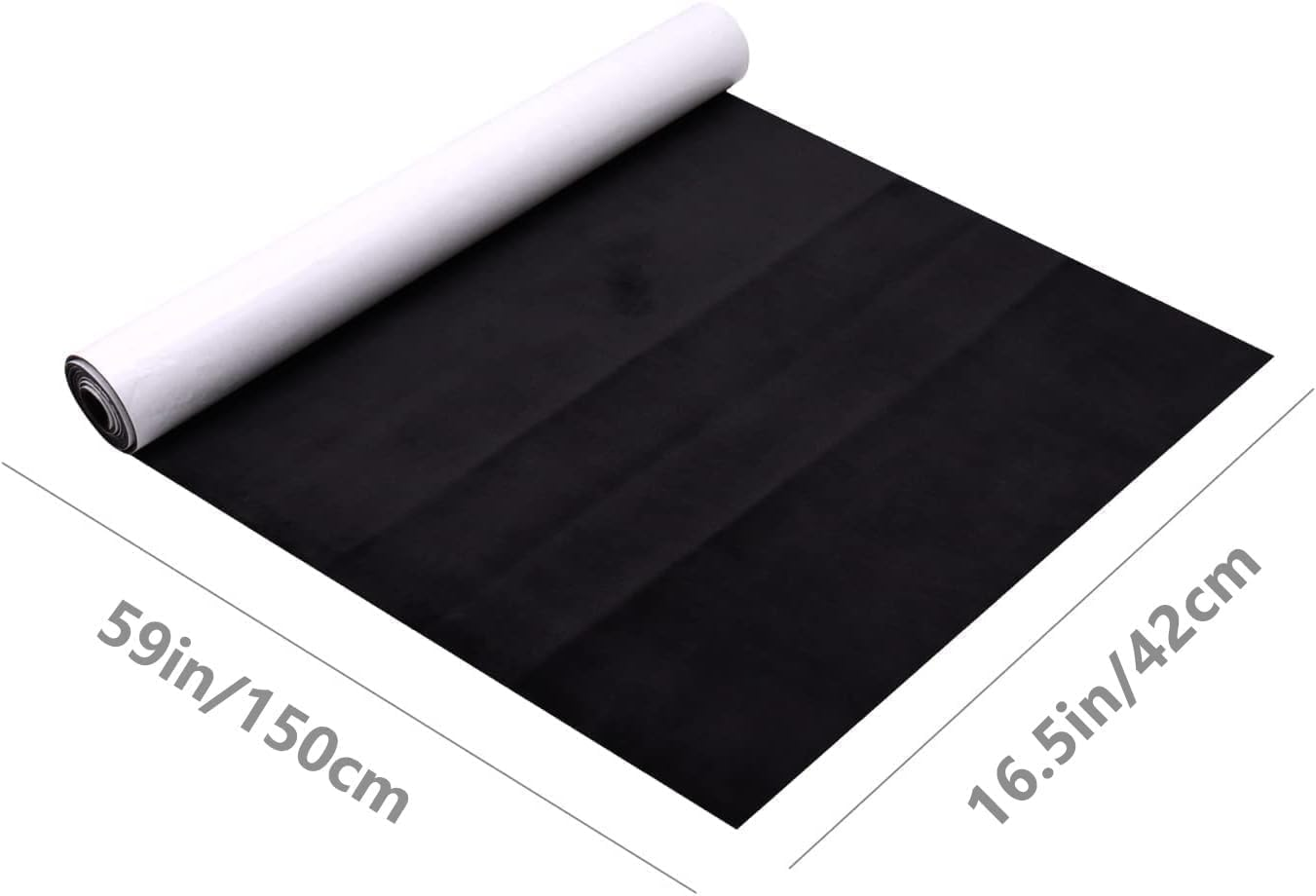 Black Microfiber Fabric Self-Adhesive Suede Look 16.5In X 59In, Premium Synthetic Leather - Stretch Film Fabric Perfect for Car Interior Decorate image number 3