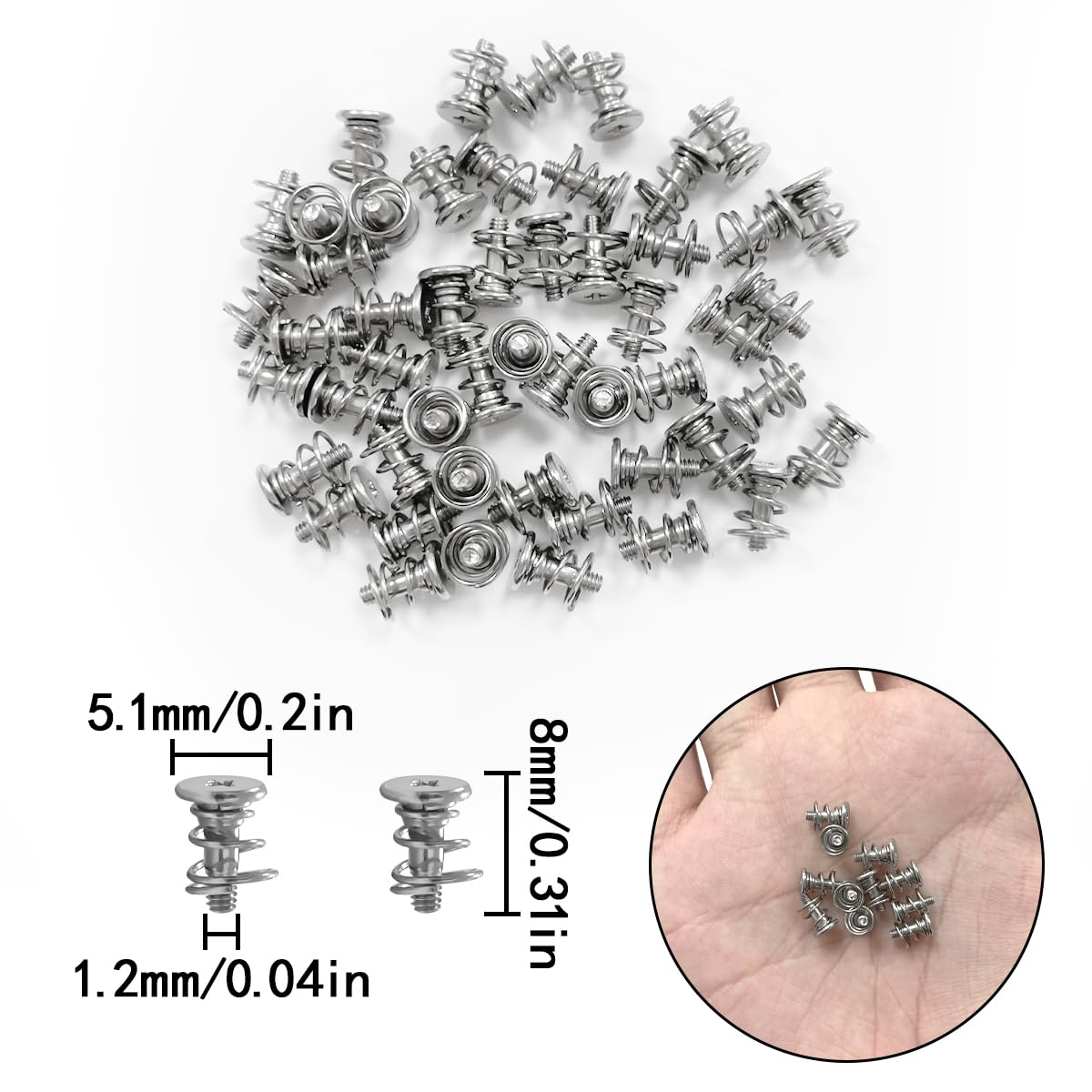 HAIKING Springs Graphics Card Screw, 50 Pcs GPU Graphics Card Back Plate Heatsink Screws for Computer (M2 X 8Mm) image number 5