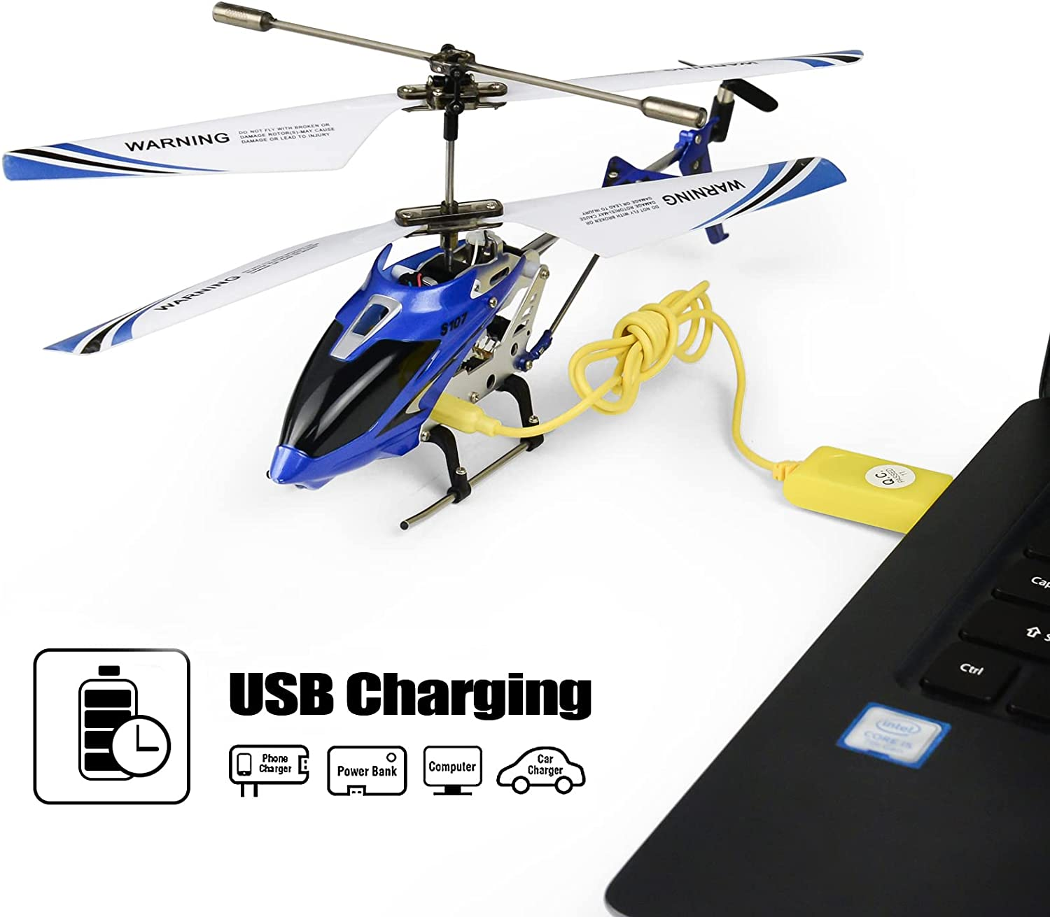 Cheerwing S107/S107G Phantom 3CH 3.5 Channel Mini RC Helicopter with Gyro Blue - Blue image number 5