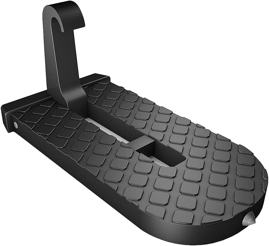 Car Pedal Door Step Folding Ladder Foot Pegs Vehicle Hook Pedal Easy Access to Car Roof Car Accessories for SUV, Jeep, Business Car, Family Car, U-Shaped, Black
