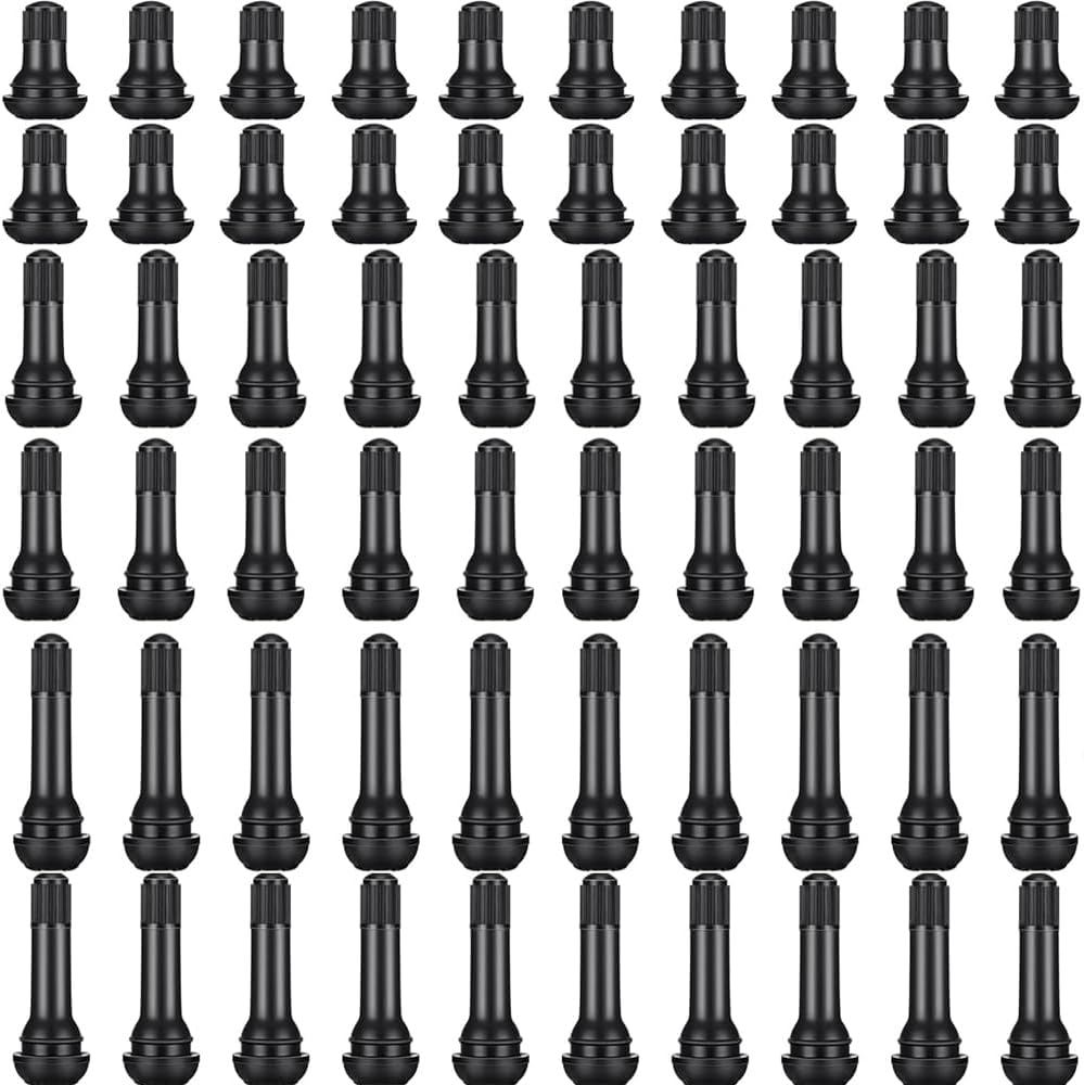 Walquicks 60 Pcs Tire Valve Stems, Premium TR412, TR413, TR414 Black Rubber Snap-In Valves Stems with Dust Caps for Replacement of Tubeless Rim Holes on Standard Vehicle Tires,Tyre Tool image number 2