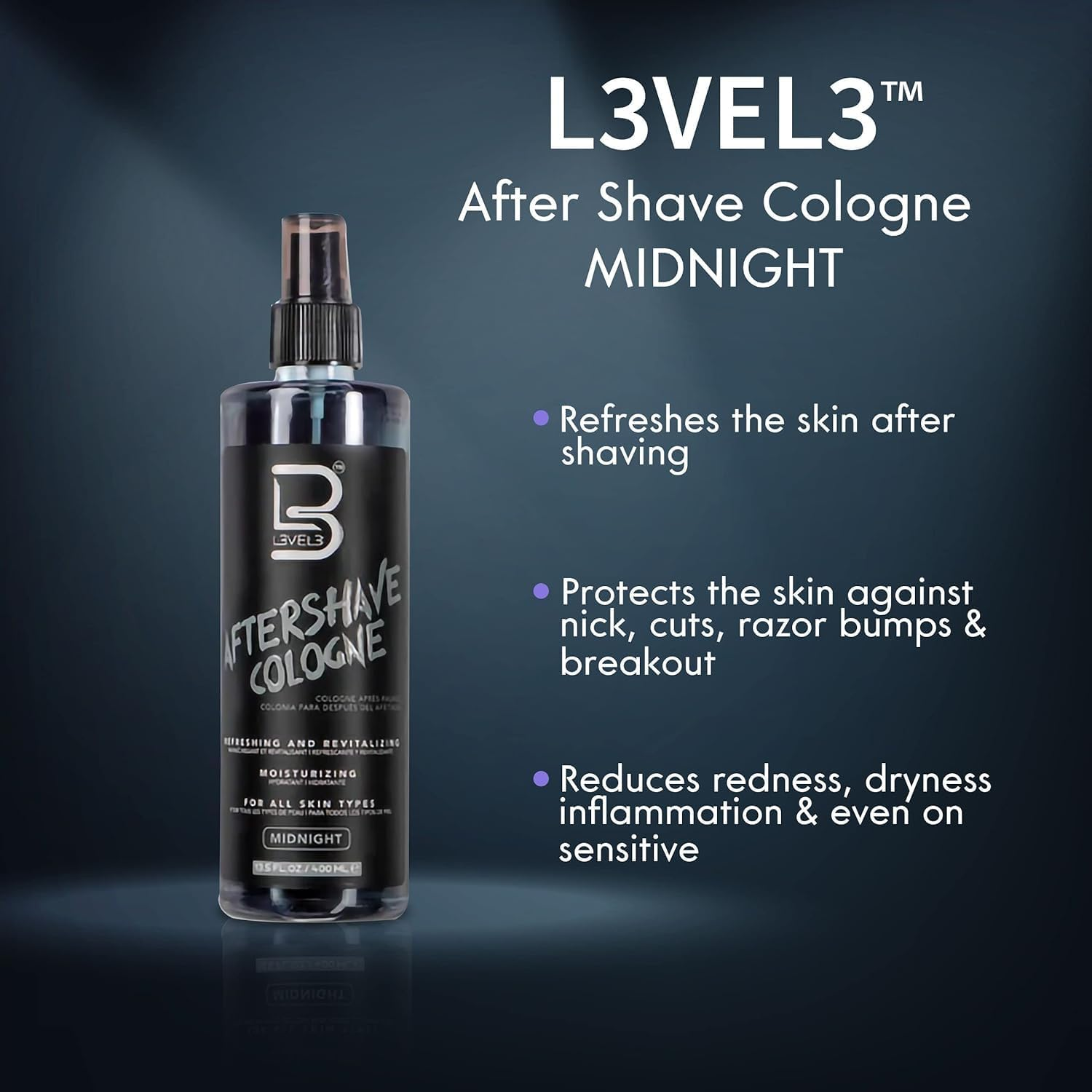 L3VEL3 Aftershave Cologne 400 Ml, Midnight image number 5