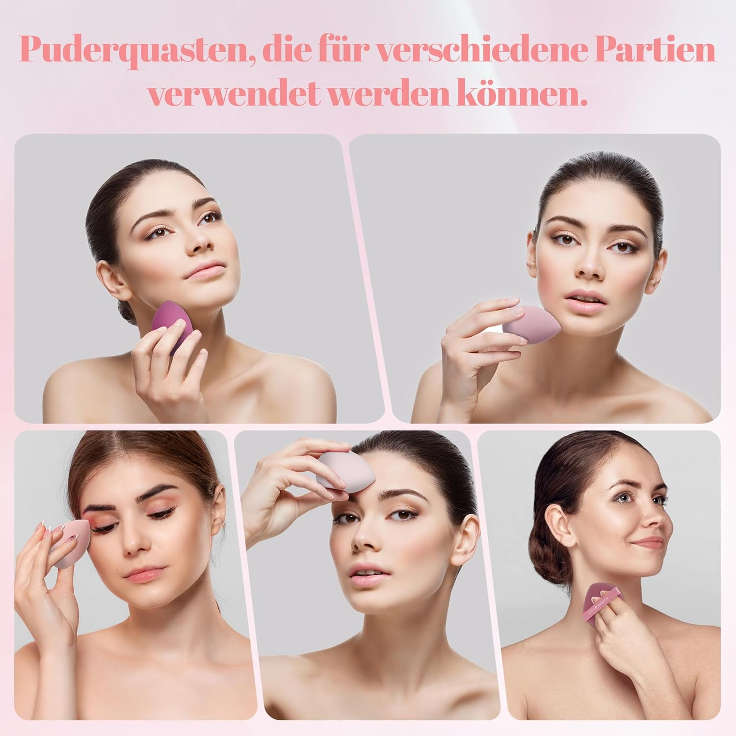 Make up Sponge Set, 4 Pieces, Cosmetic Accessories with Storage Box, Moisture Sponges for Foundation, Concealer, Wet and Dry image number 4