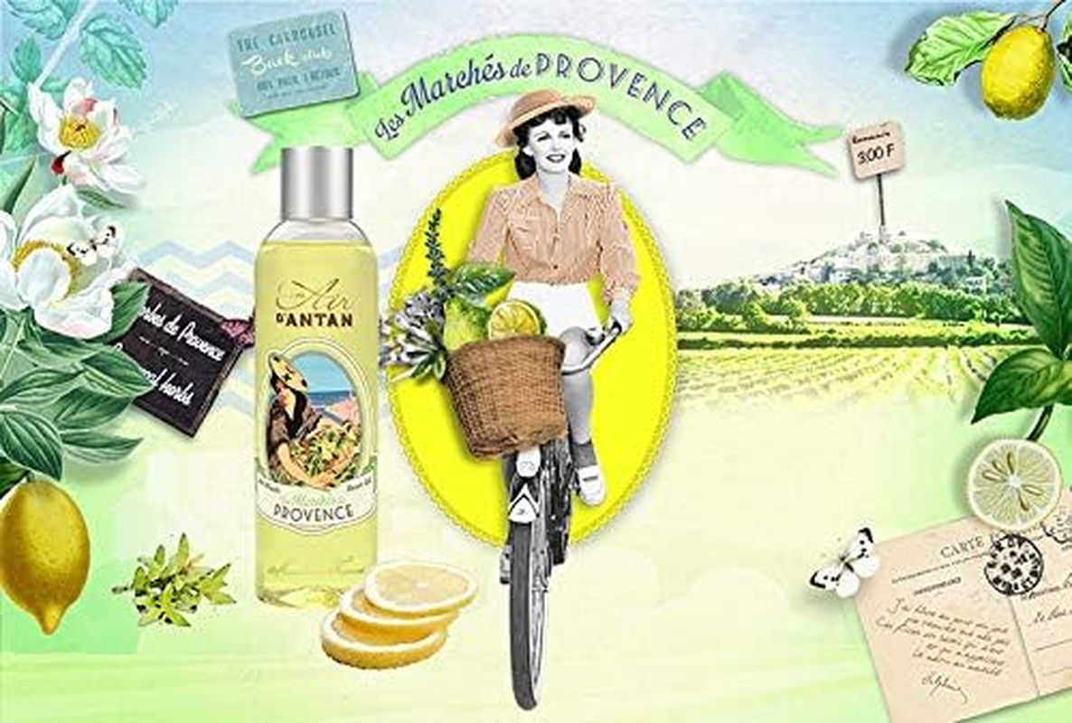 Set Premium Provence French Vintage Shower Gel Pack of 2X250Ml - Blend of Organic Verbena, Bergamot and Lemon. Un Air D'Antan Exclusive Fresh Invigorating Perfume - Moisturising and Revitalising Paraben-Free Formula, Vegan Suitable. for Men and Women. .. image number 4