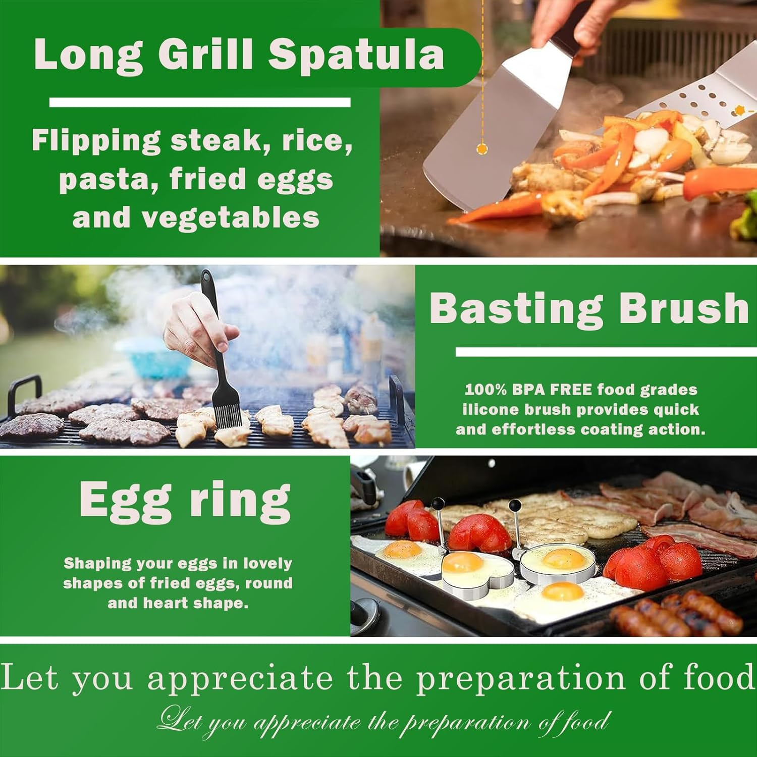 Daybreakaura Griddle Accessories Kit - 29 PCS for Blackstone and Camp Chef. Includes Metal Spatula Set, Burger Press, Melting Dome, Scraper, Tongs, Carry Bag for Outdoor BBQ image number 1