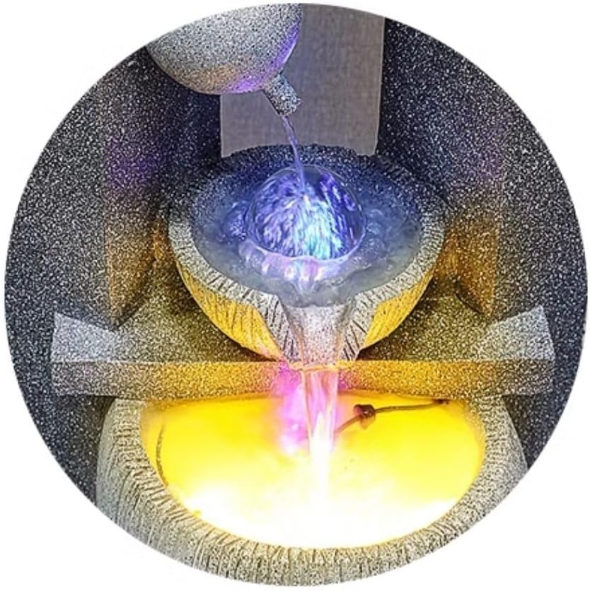 Outdoor Fountain Creative and Minimalist Bonsai Flowing Ornaments for Home Living Rooms Attracting Wealth Water Features Fountain Decorations(White)