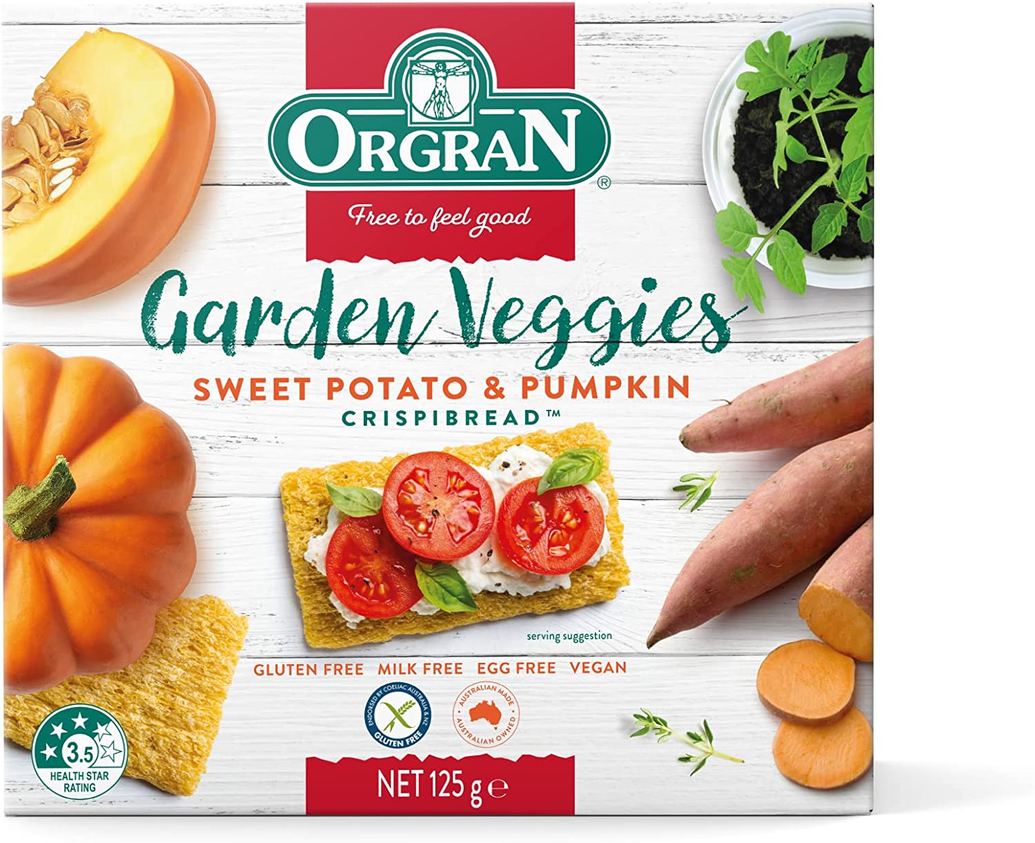 Orgran Gluten Free Sweet Potato & Pumpkin Crispbread 125 G image number 1