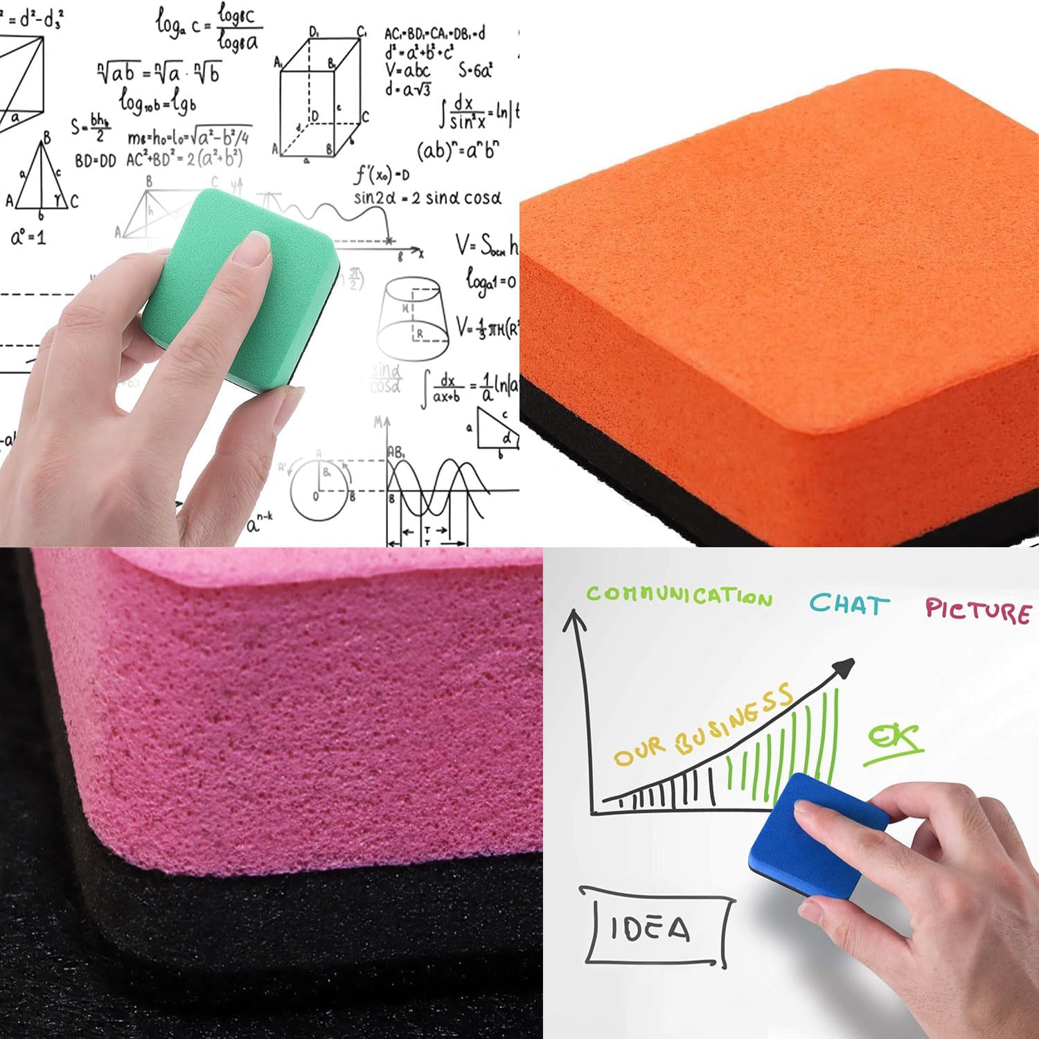 8 Pack Mini Dry Erase Erasers,Magnetic Whiteboard Dry Erase for Classroom,School,Home and Office (5 X 5 Cm) image number 1