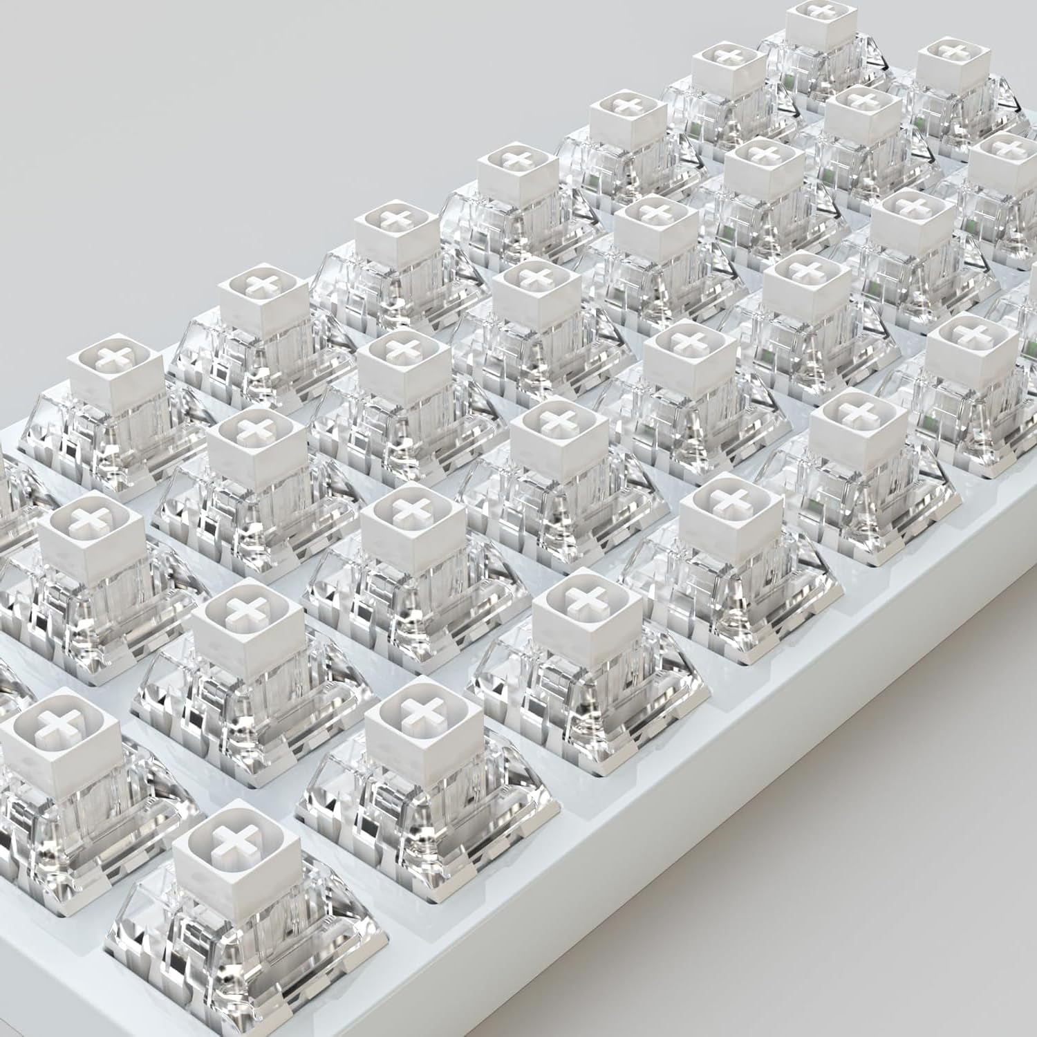 Kailh Box White Mechanical Keyboard Switches 3-Pin Clicky Switches, 45Gf Pre-Lubed, Dustproof & Waterproof, RGB SMD Compatible for Gaming Keyboards (30Pcs)