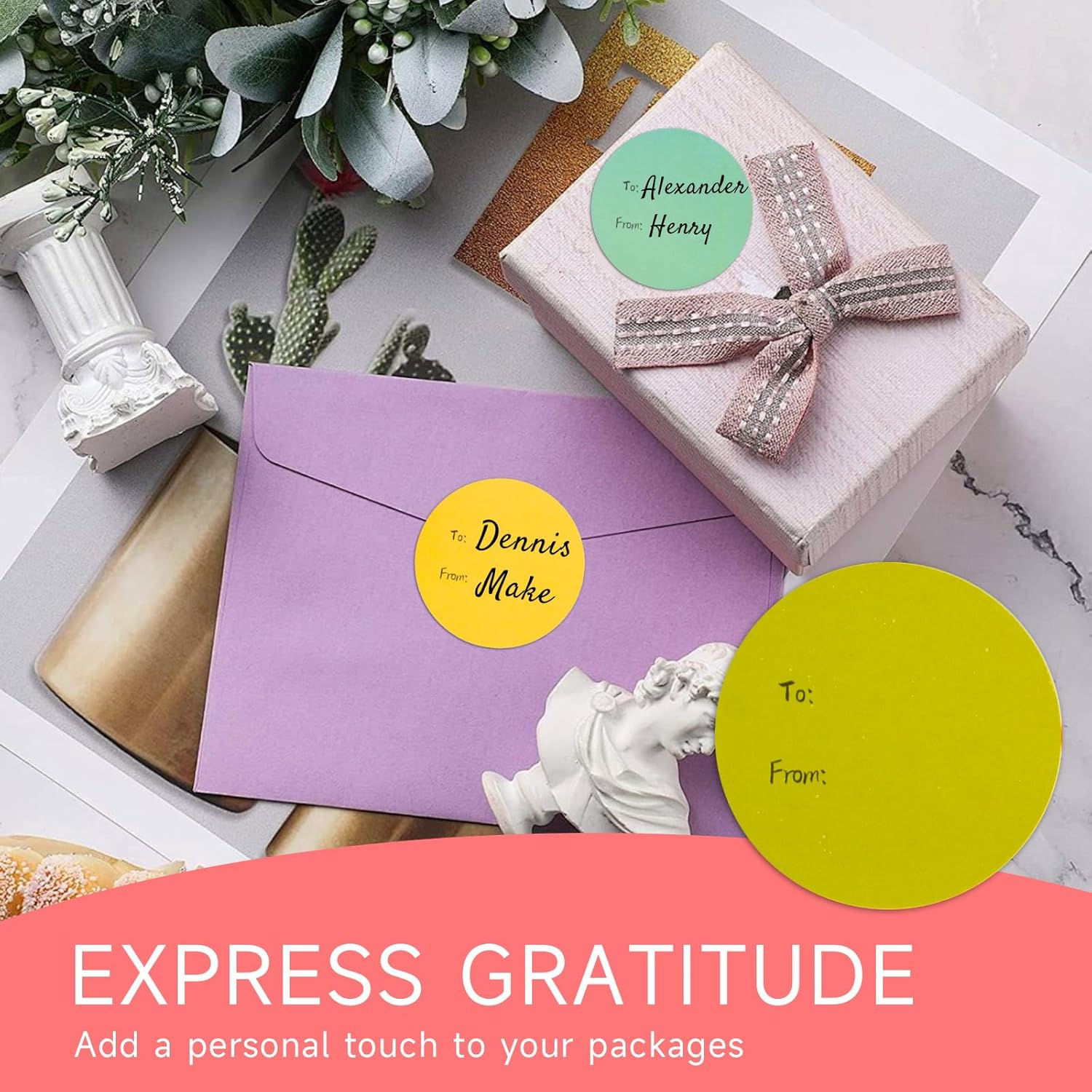 315Pcs Gift Tag Stickers to and From,9 Colors, 2.5 Inch (6.5CM) Self-Adhesive round Labels for Birthday, Wedding, Christmas Presents, Party Favors & Best Regards Gift Wrapping image number 1