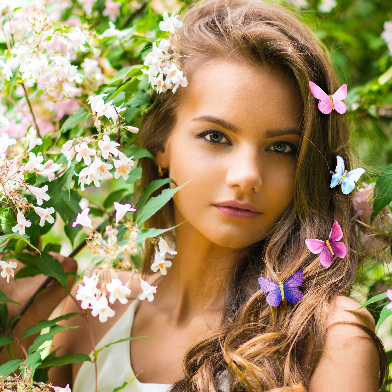 Butterfly Hair Clips Glitter Barrettes Butterfly Snap Hair Clips for Teens Women Hair Accessories 18 Pieces Color Set 2 image number 4