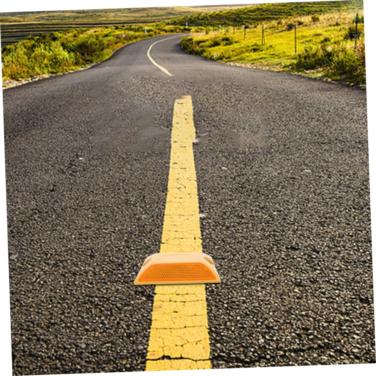 4Pcs Road Reflective Markers Raised Plastic Driveway Studs for Night Visibility and Safety