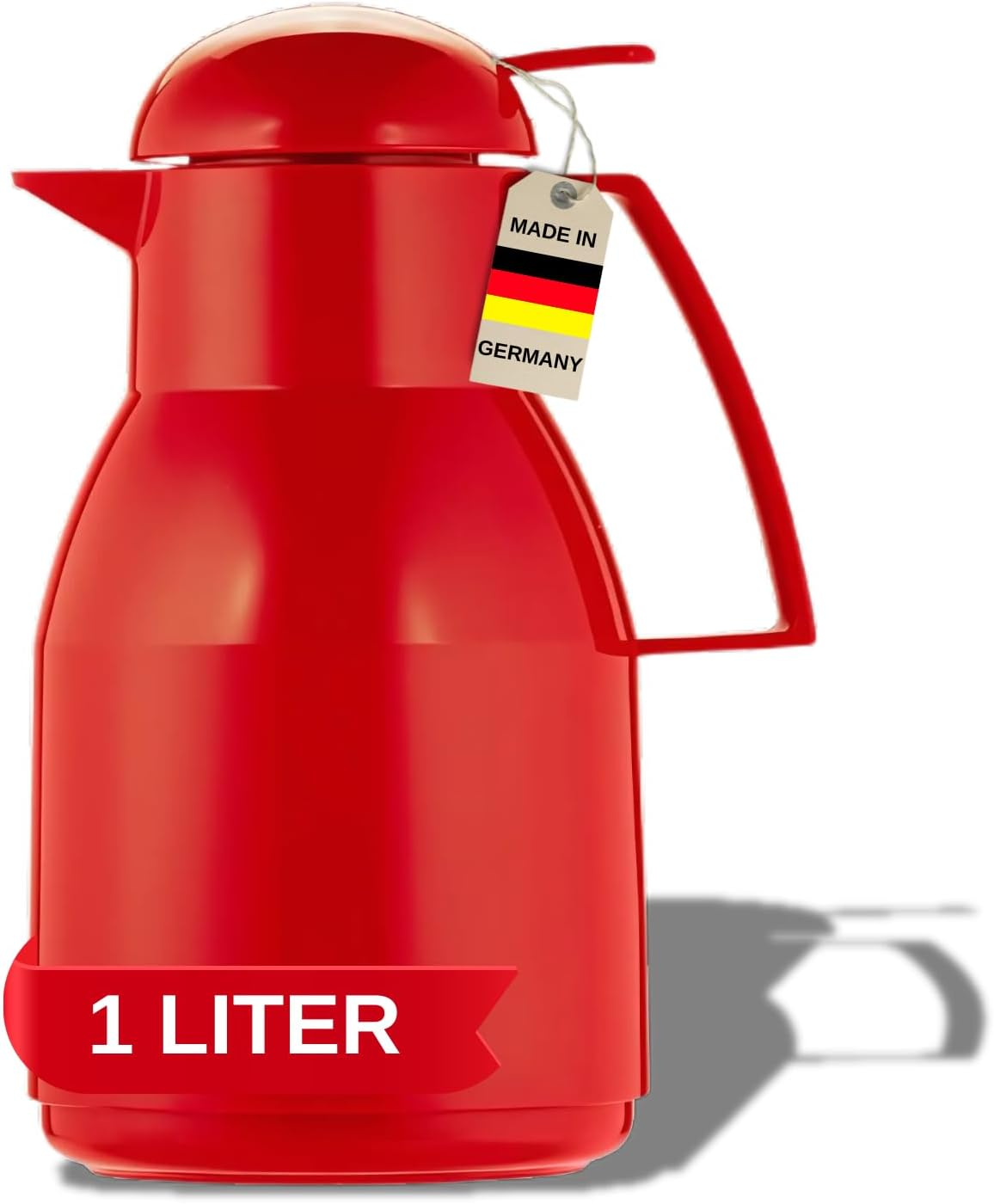 Helios Top Push Vacuum Jug Yellow 1 Litre, 30 X 30 X 25.7 Cm