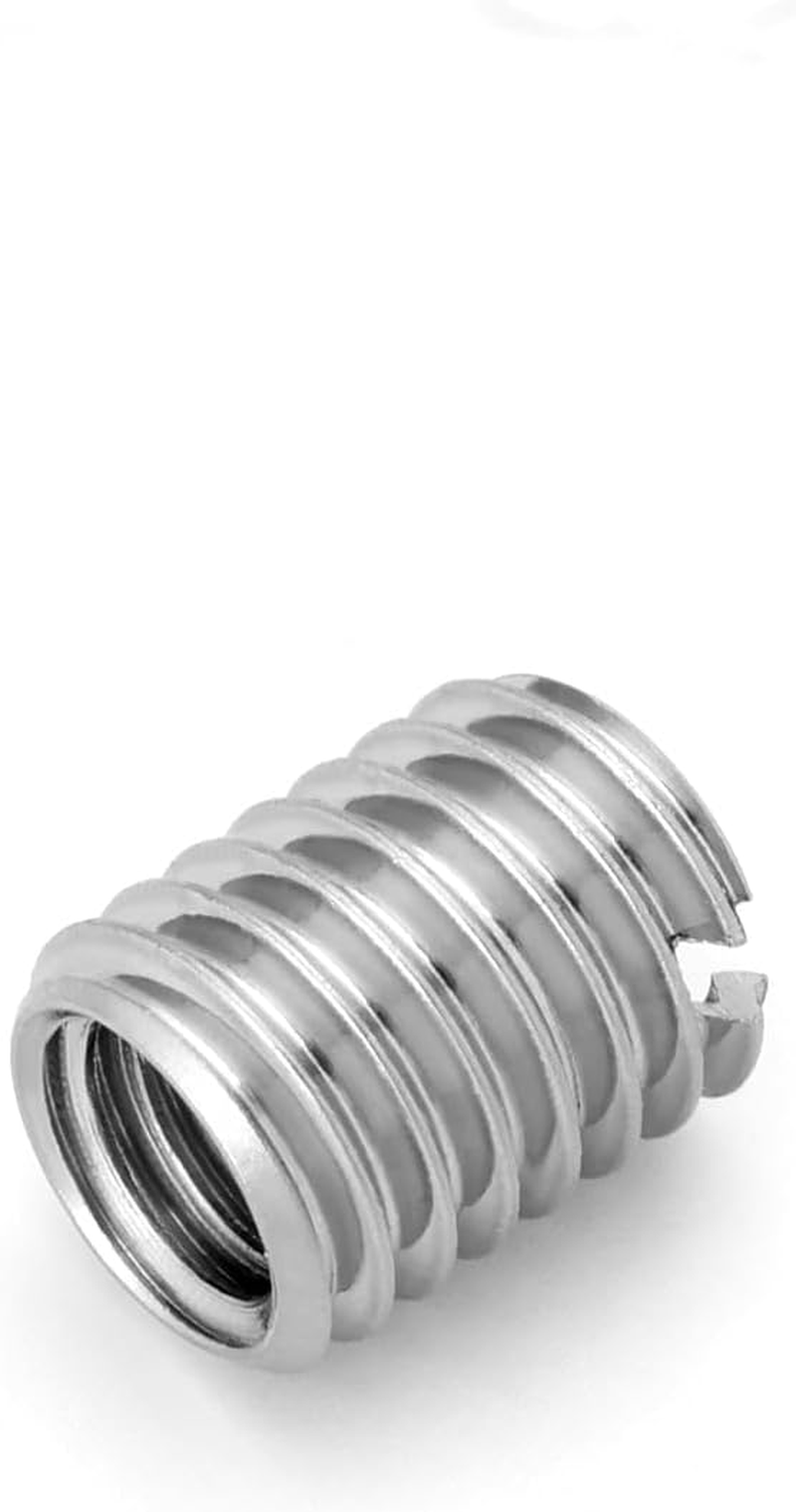 YINETTECH 20Pcs M8 to M6 Threaded Repair Insert Nut, Male Thread M8 X 1.25 and Female Thread M6 X 1.0 Length 10MM Conversion Reducer Nut Stainless Steel Slotting Thread Adapter image number 2