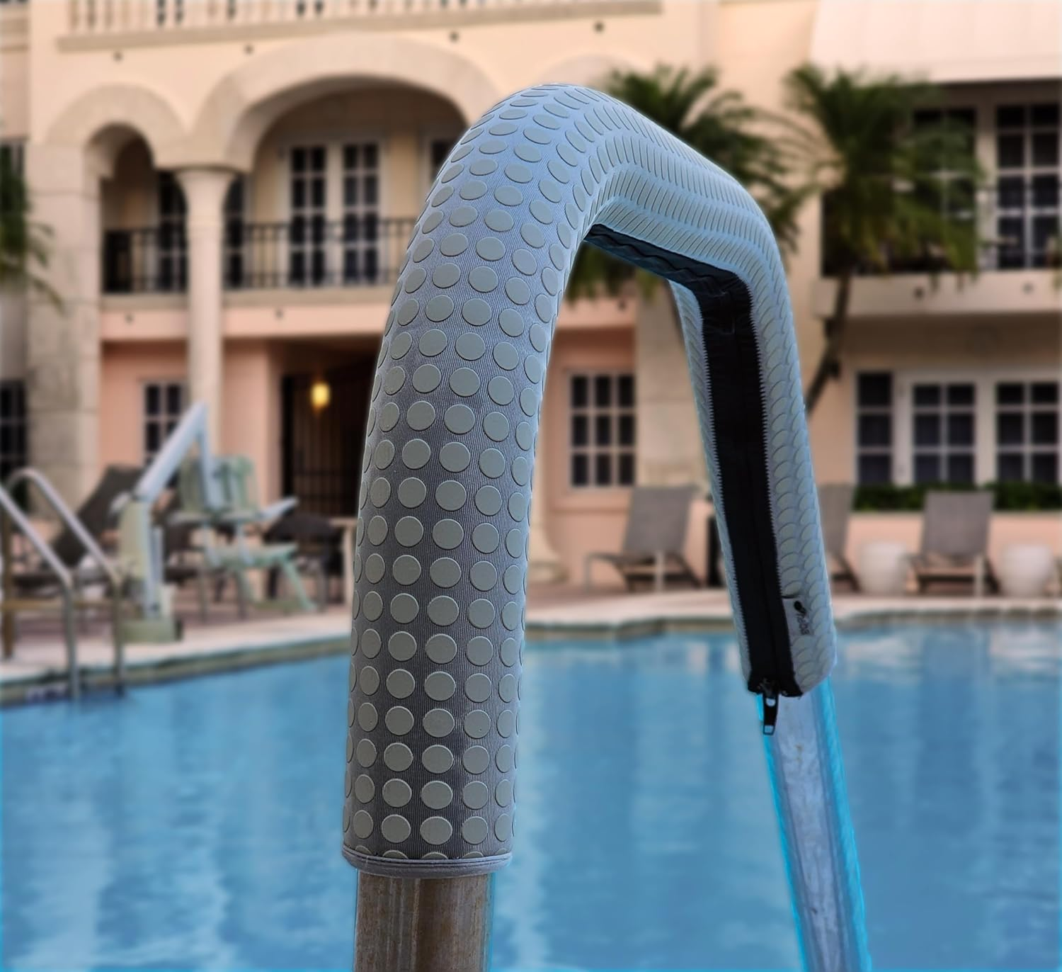 Helba Swimming Pool Handrail Cover - 6 Feet Neoprene Zippered Pool Handle Covers, Slip Resistant Hand Grip Rails for Inground Pool Entry image number 3