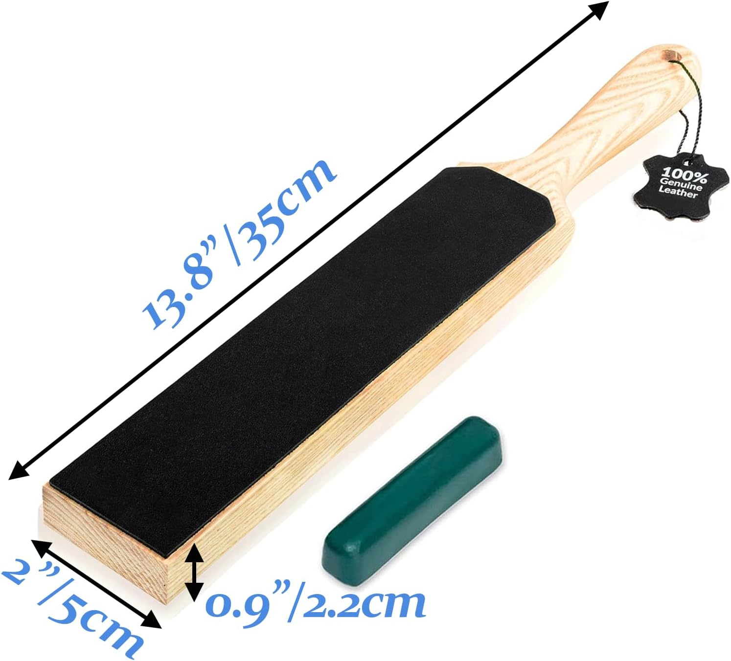 Yeanifeana Double Sided Leather Strop Paddle Kit with Premium Polishing Compound, 2-Sided Professional Stropping Kit for Knife Sharpening, Wood Carving & Woodworking Tools image number 1