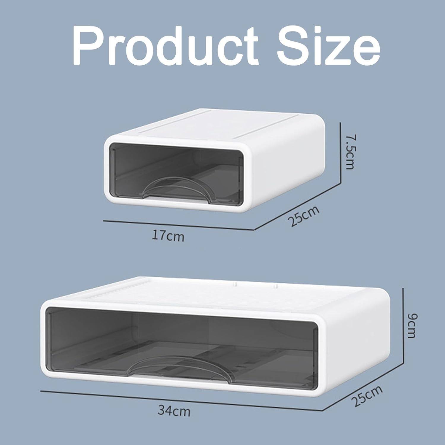 UPAUS Stackable Desk Storage Drawers, 4PCS Vanity Drawer Makeup Container, Versatile Storage Case Desktop Jewelry Cabinet, Plastic Desk Organizer for Office, Home, Bathroom (Small)